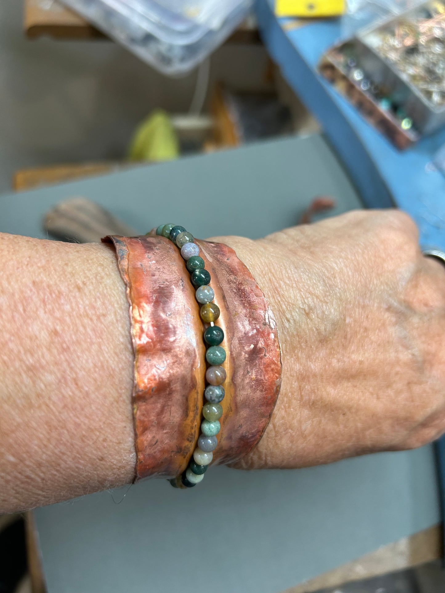 Copper cuff-Indian Agate
