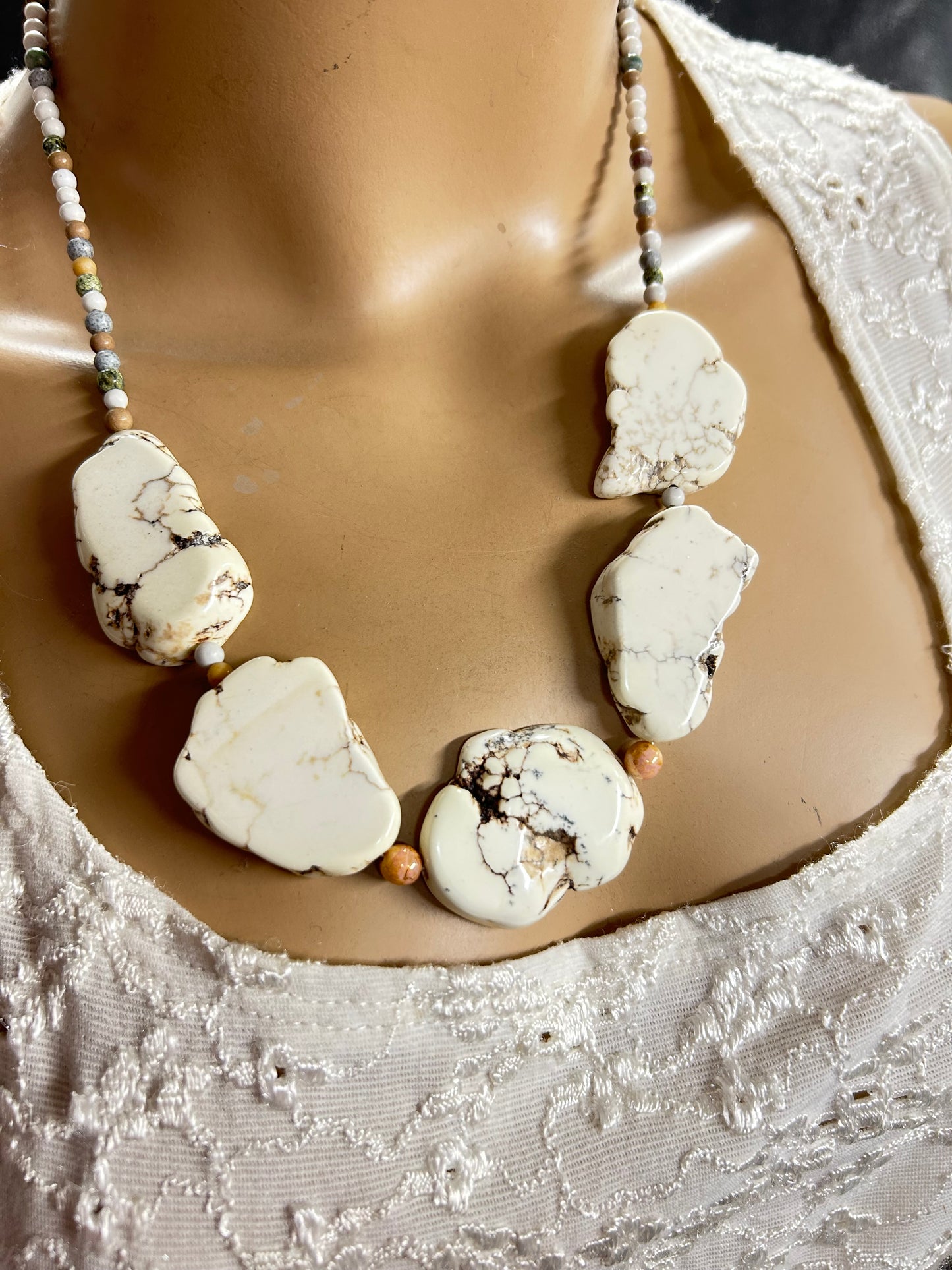 White slab necklace