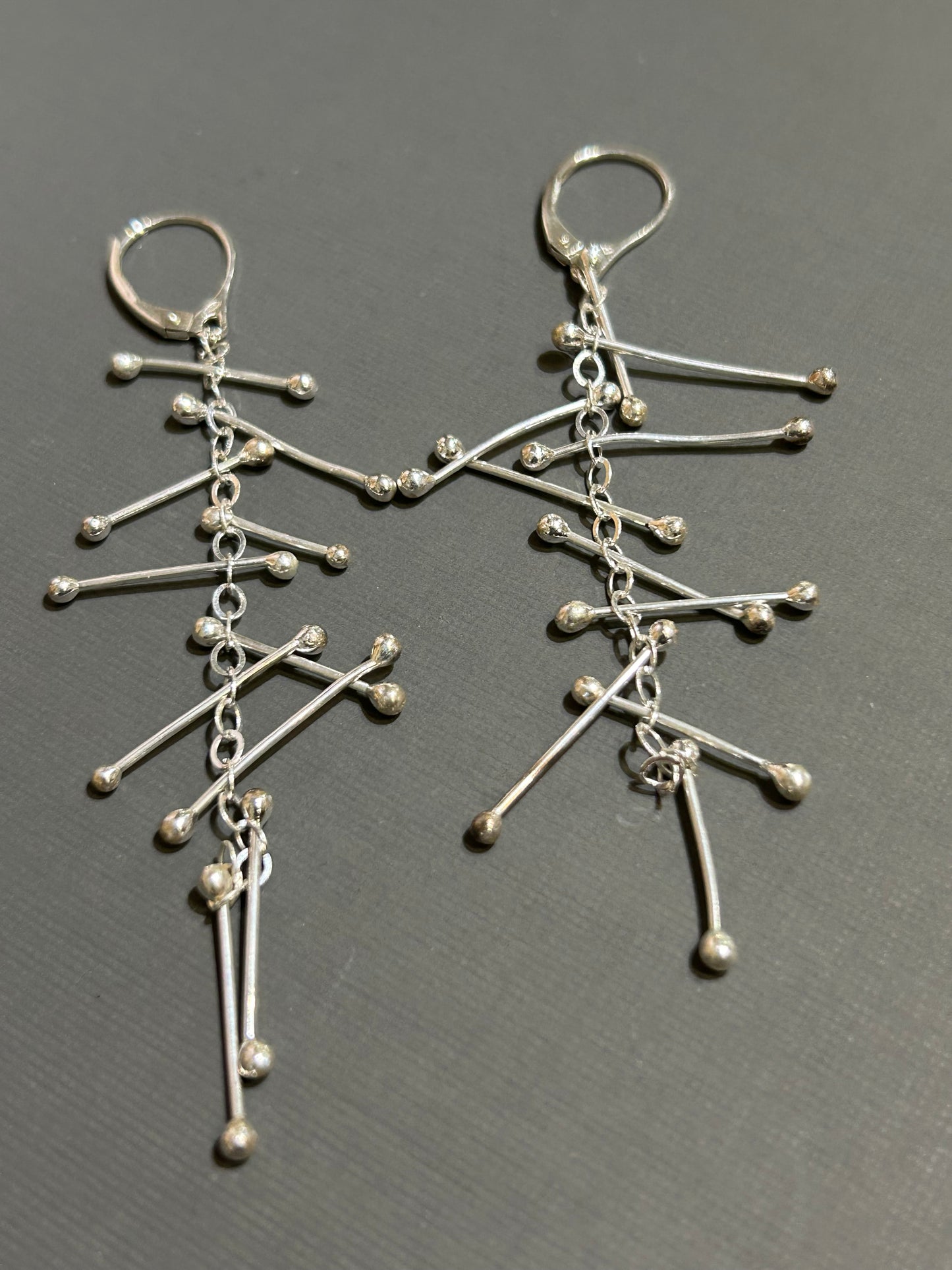 Kinetic silver earrings