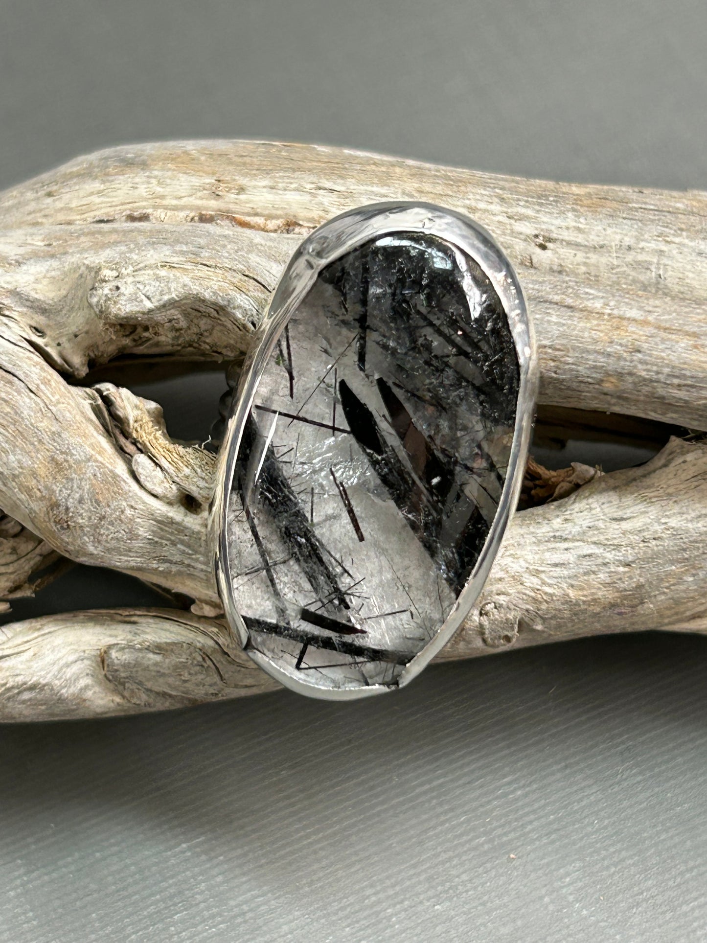 Black and white ring