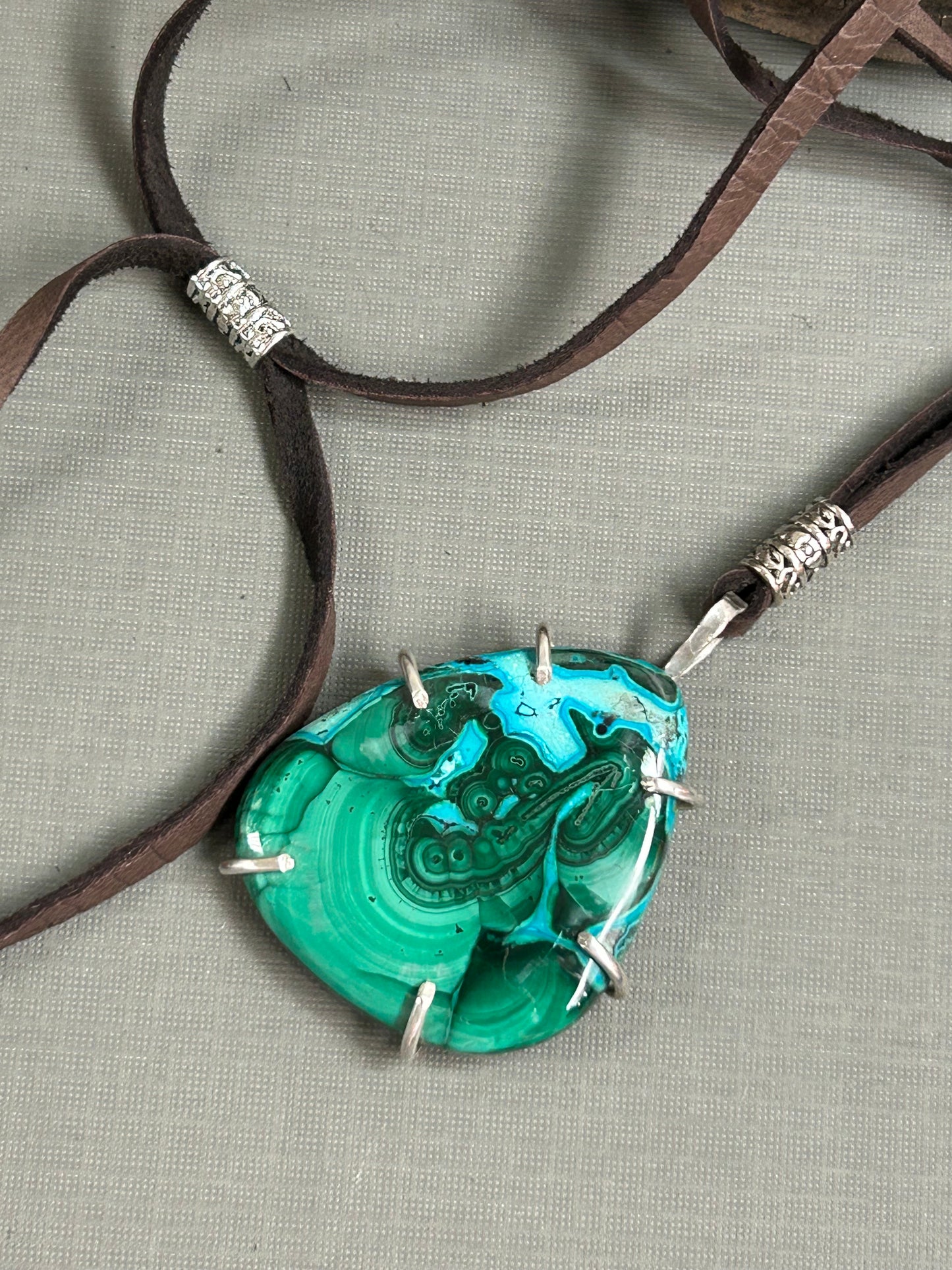 Chrysocolla necklace green and blue