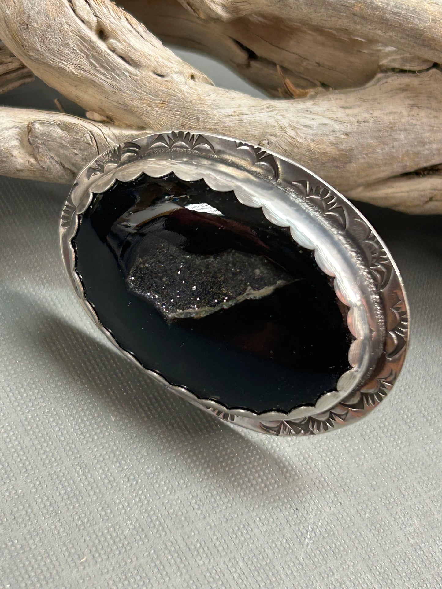 Black onyx ring-silver