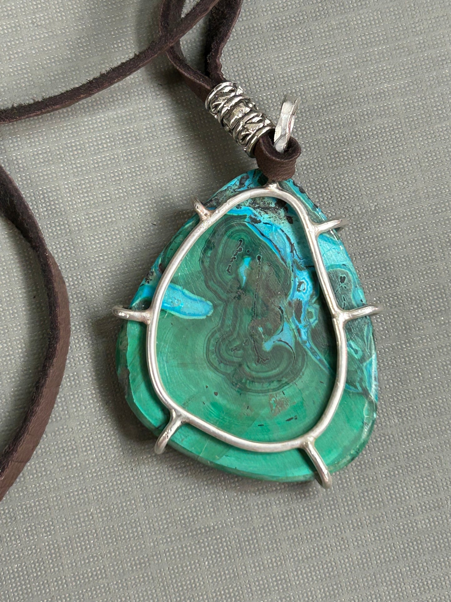 Chrysocolla necklace green and blue
