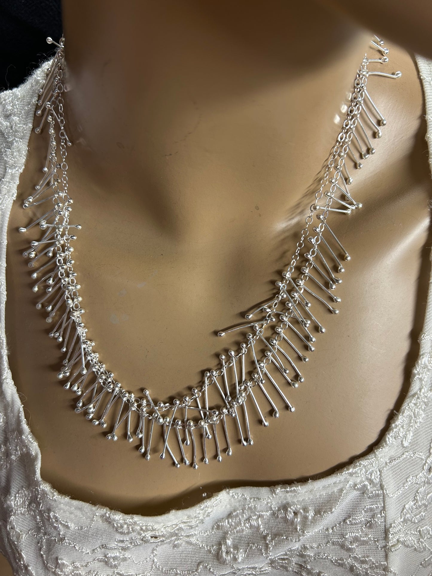 Silver “sticks”-Taiga necklace