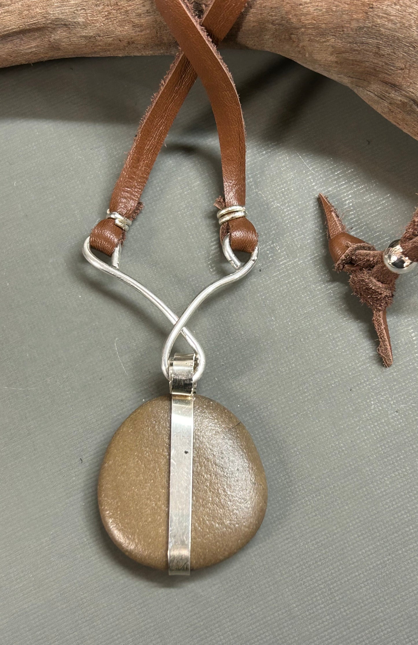Beach stone necklace