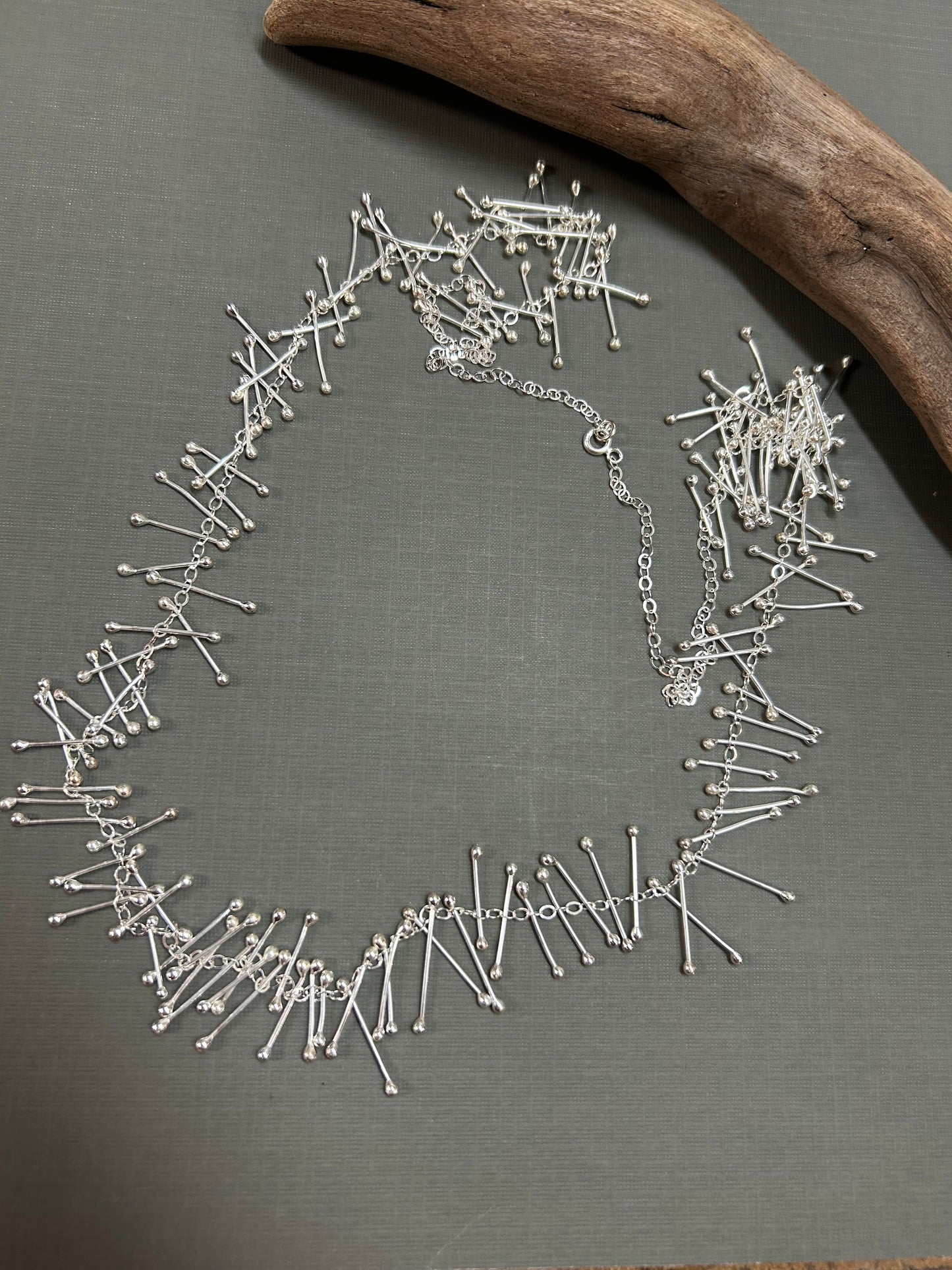 Silver “sticks”-Taiga necklace