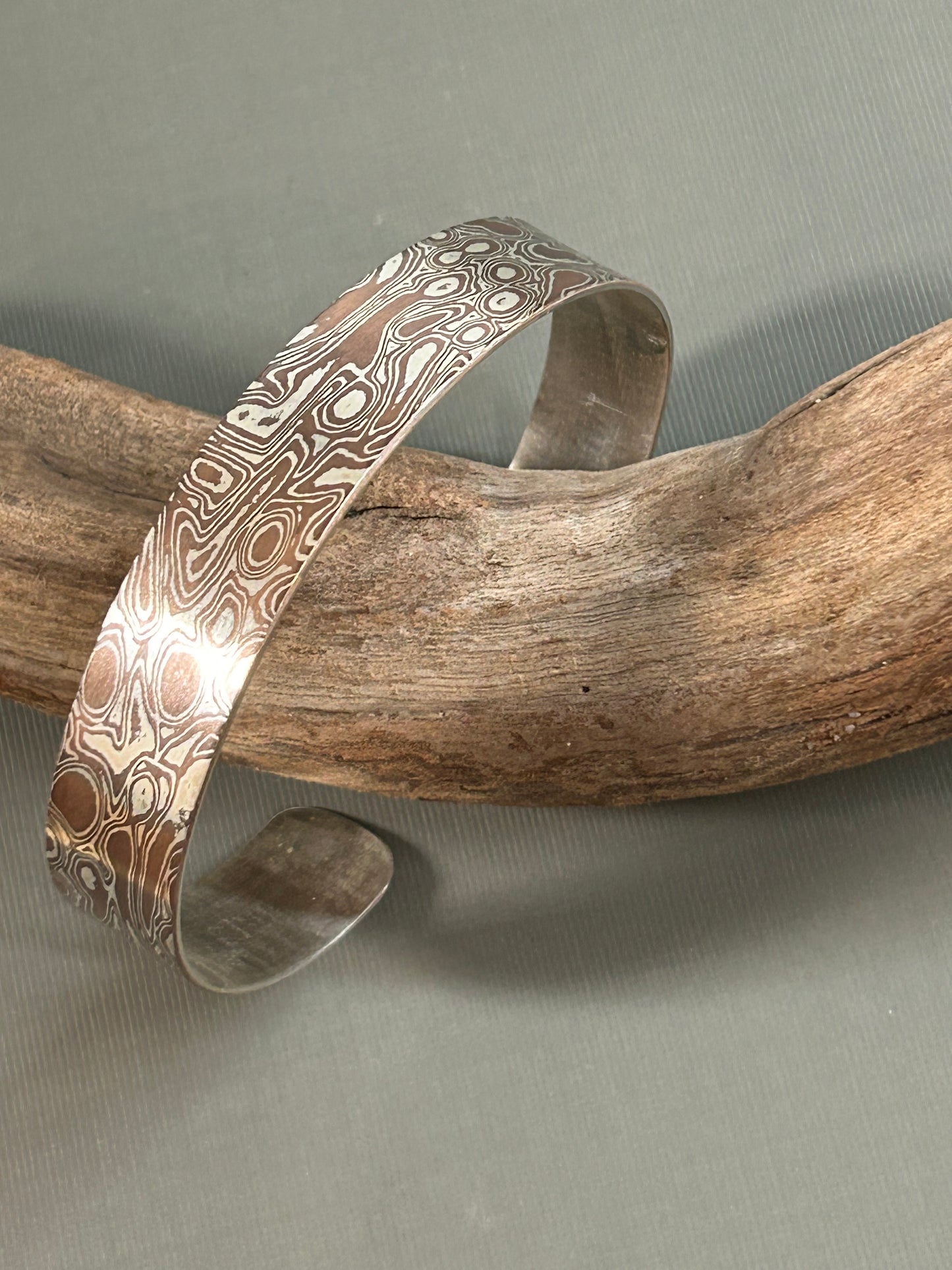 Mokume cuff-silver and copper