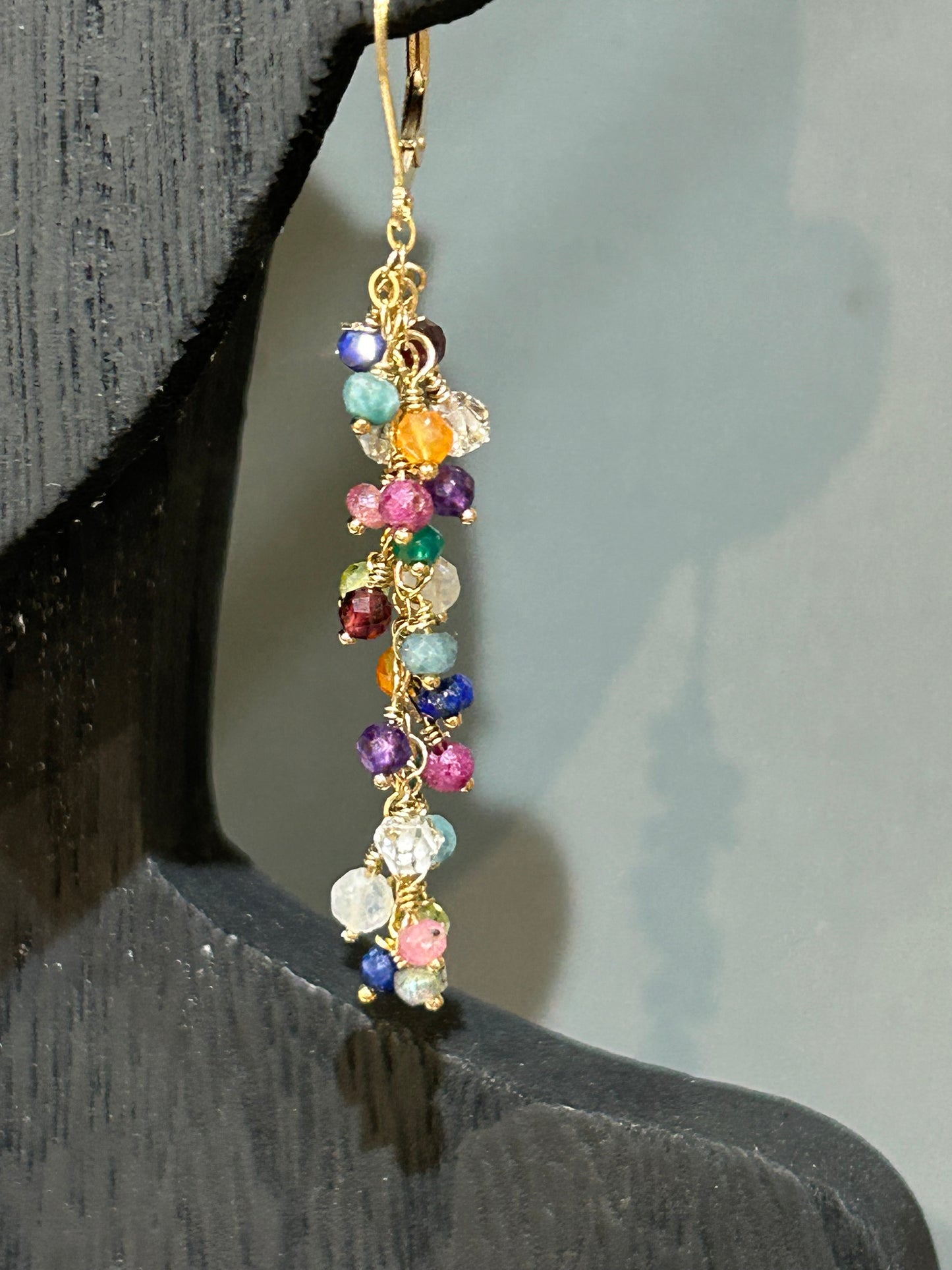 Cluster of gems earrings
