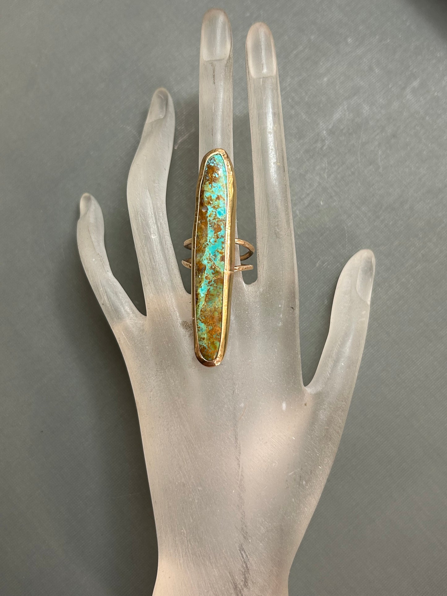 Turquoise Gold ring-Statement ring.