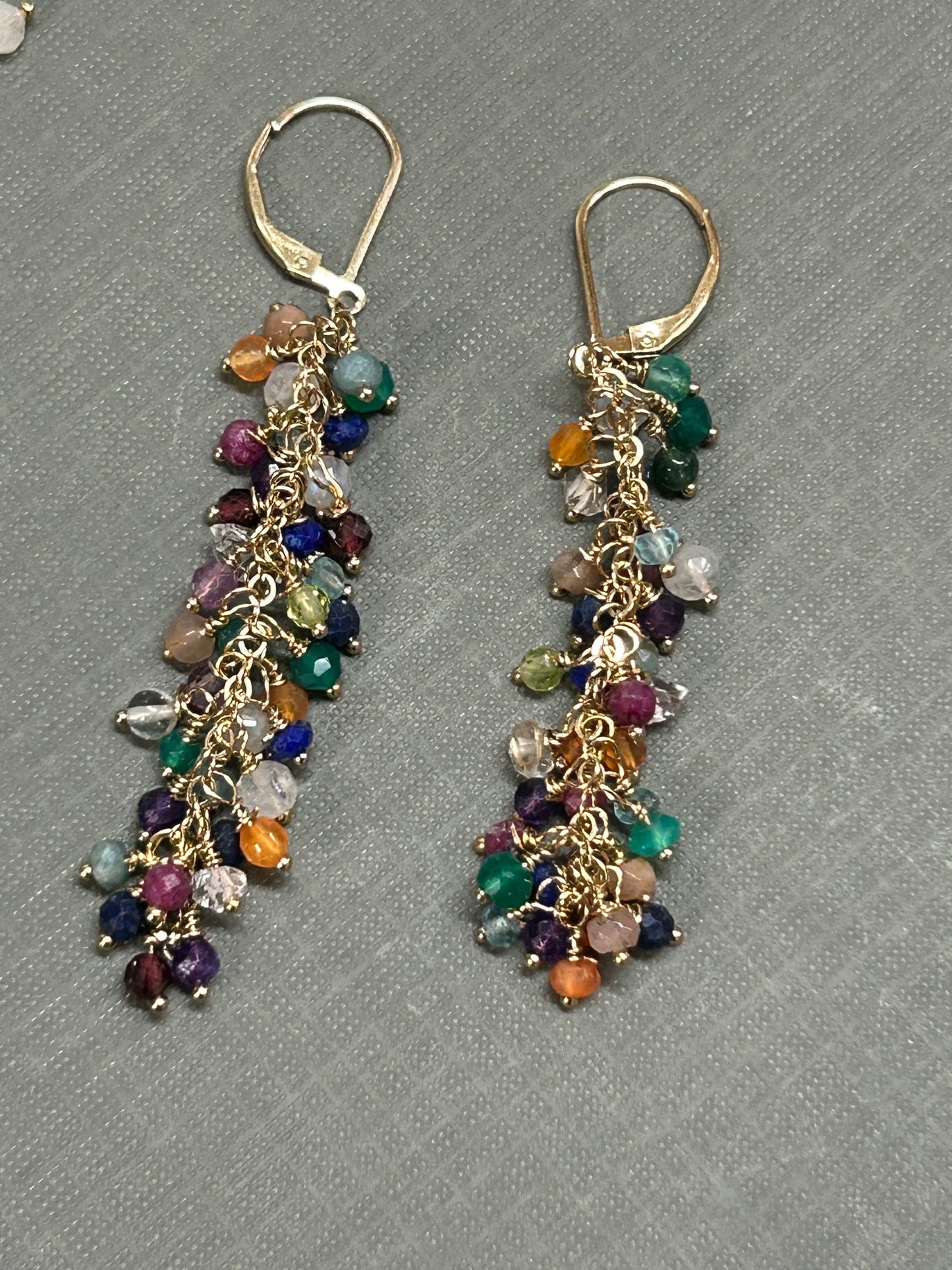 Cluster of gemstones-earrings