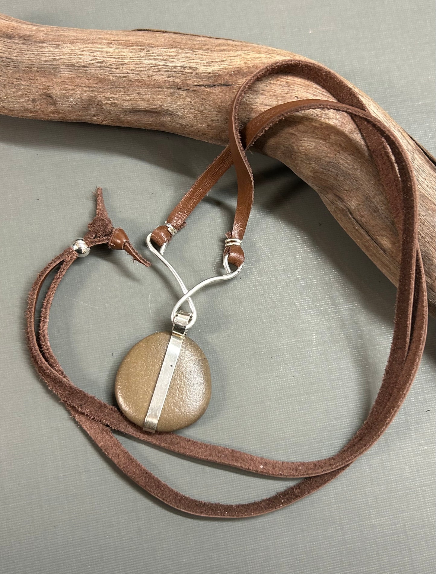 Beach stone necklace
