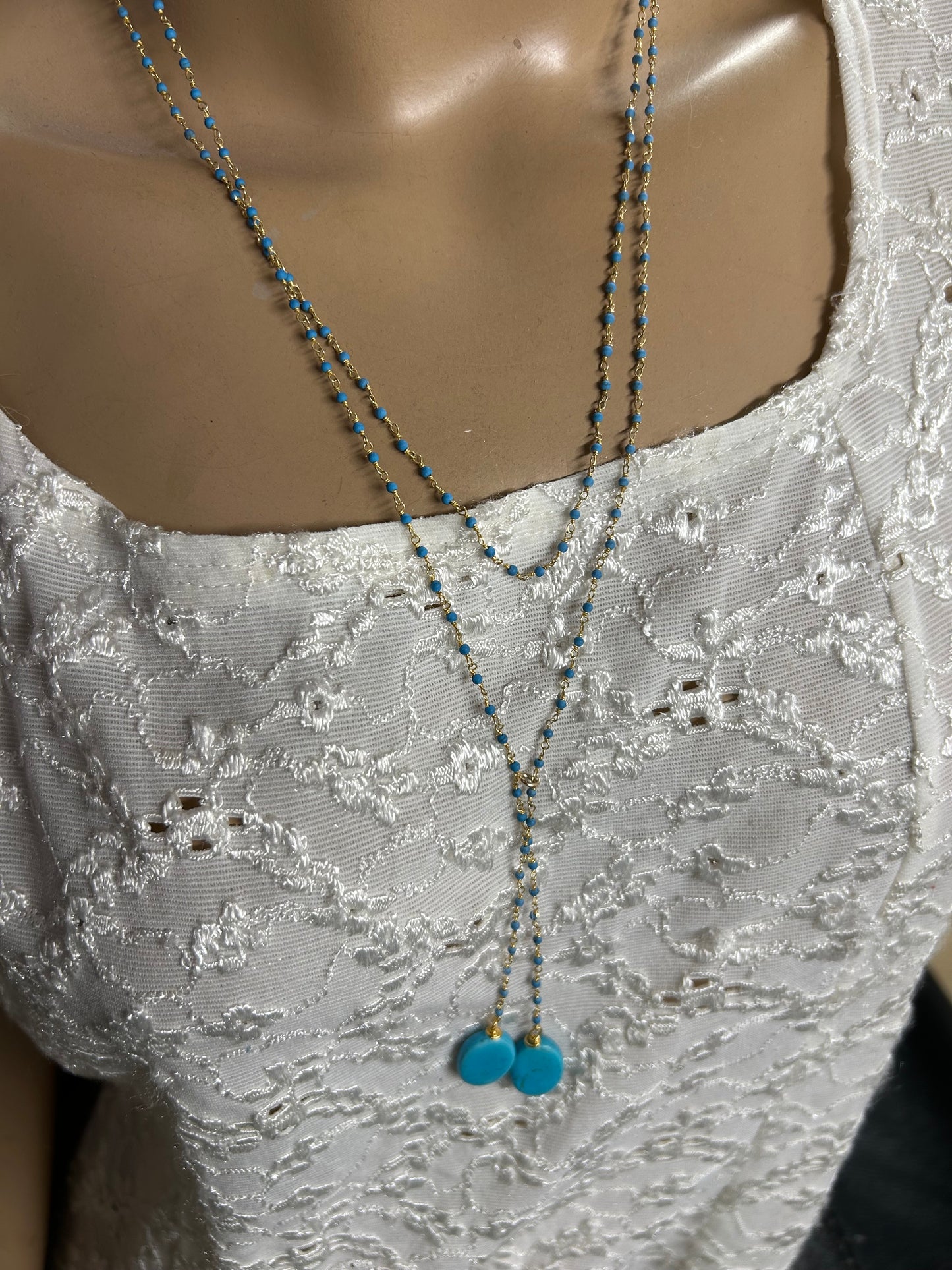 Turquoise double strand necklace