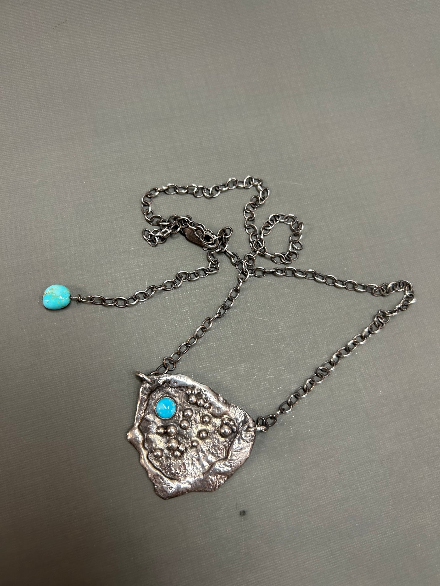 Recycled silver Turquoise necklace