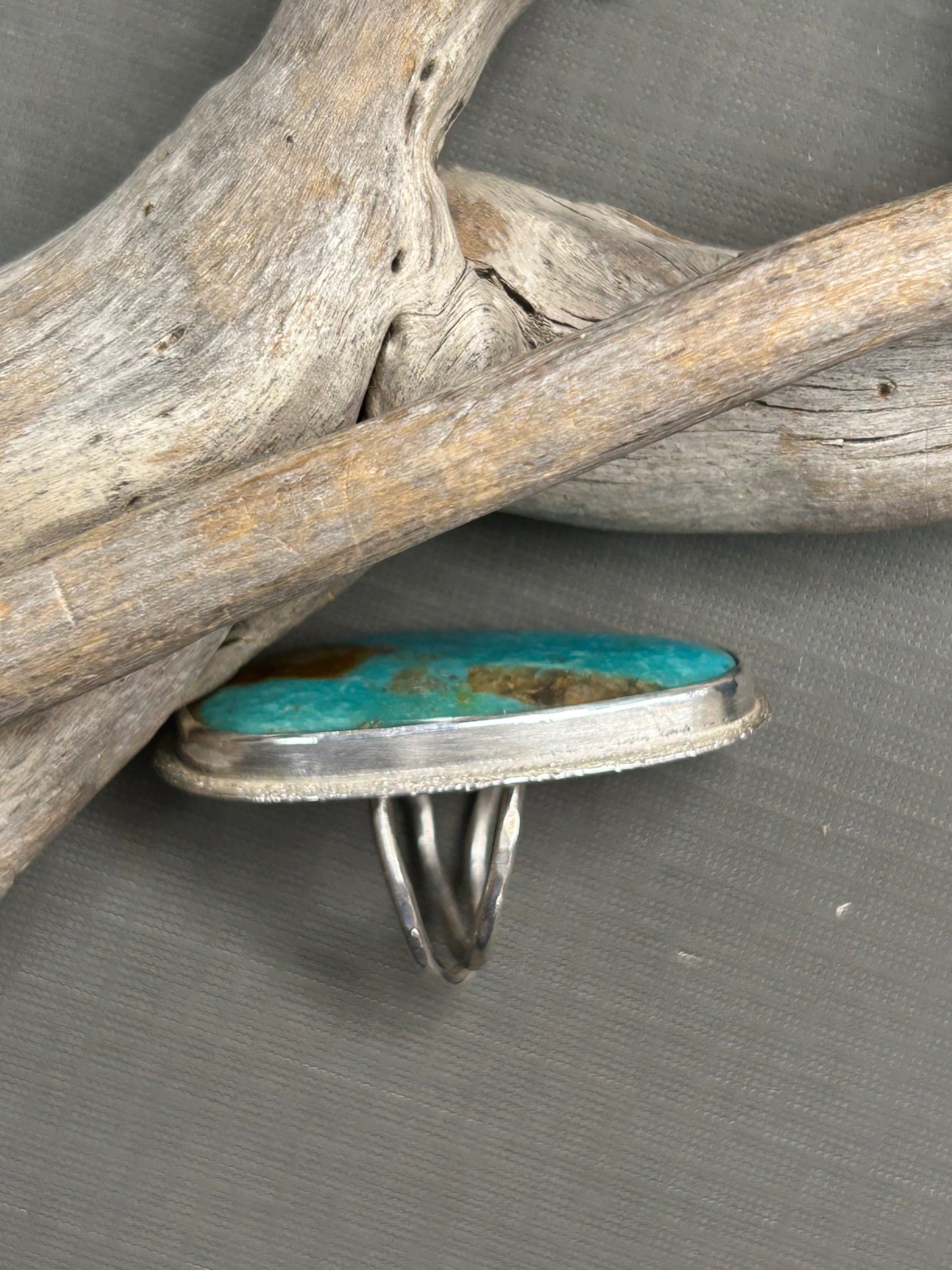 Blue Turquoise ring. Sea and earth