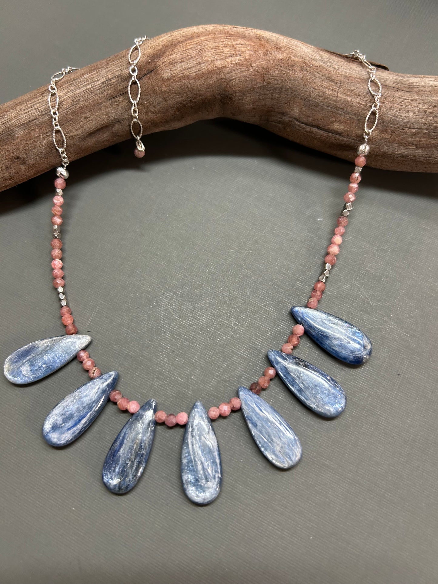 Blue and pink necklace