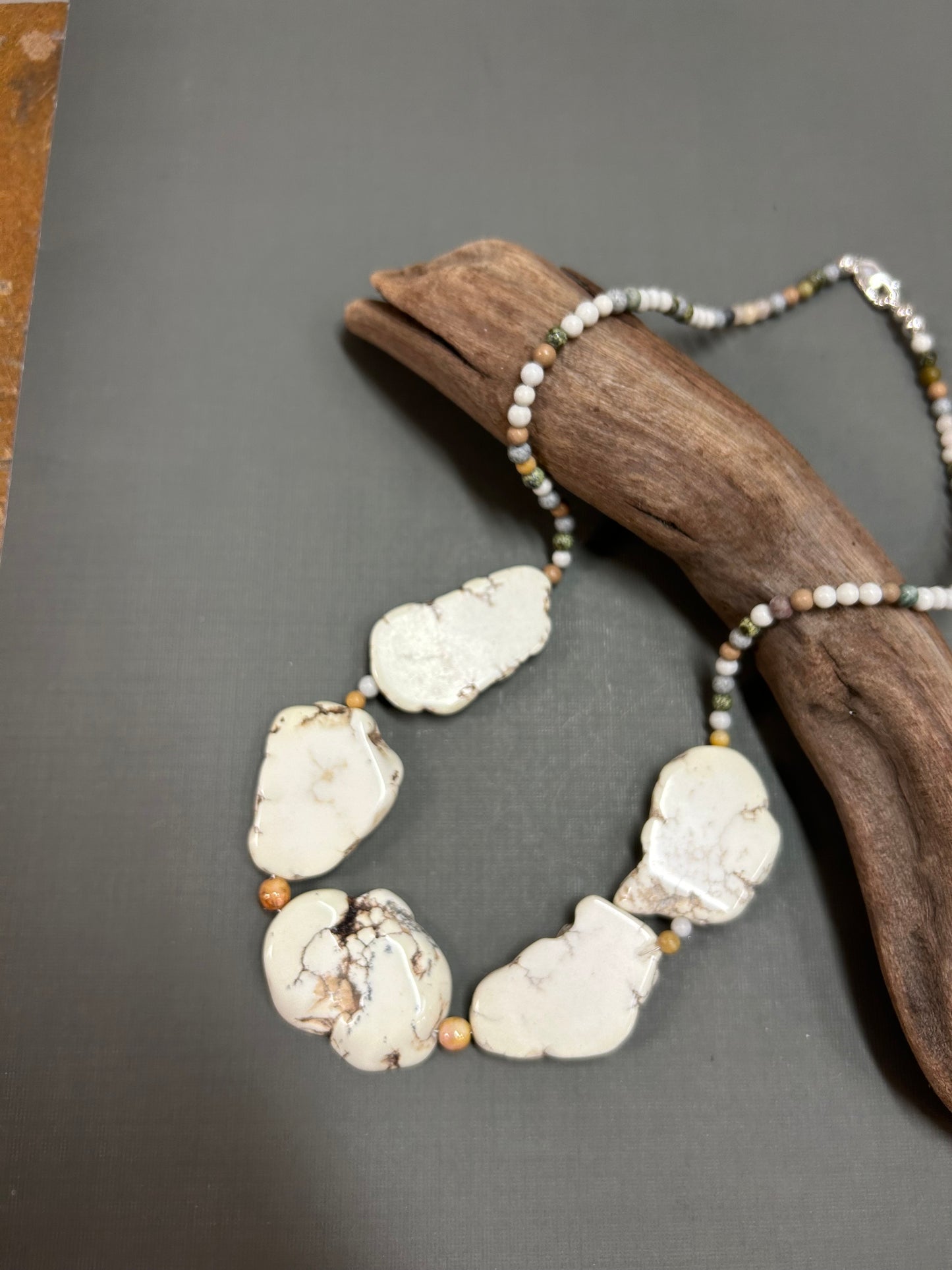White slab necklace