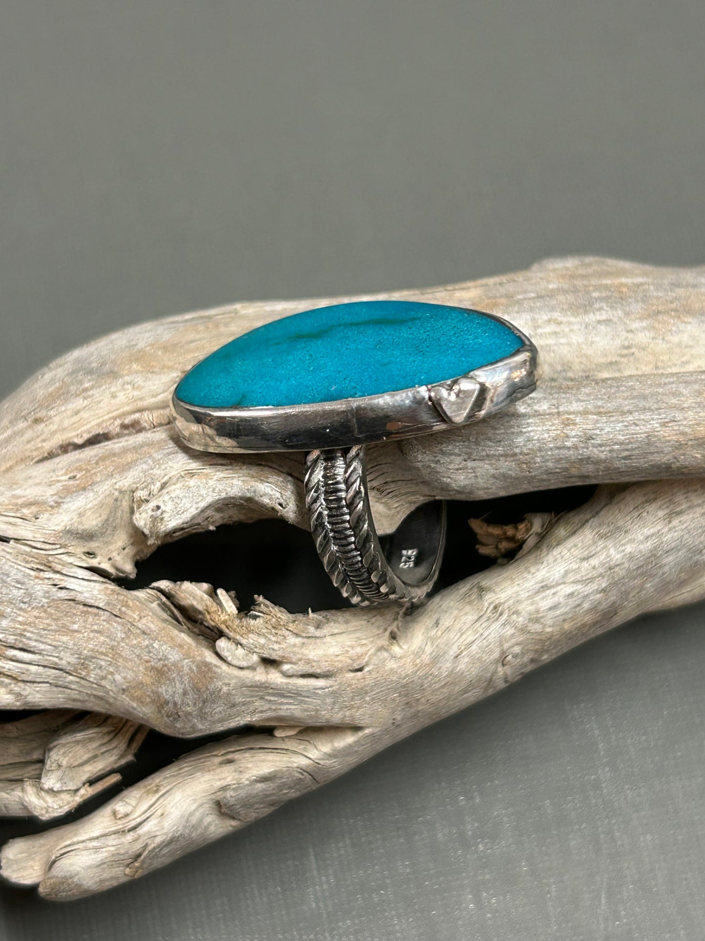 Blue Turquoise and heart ring