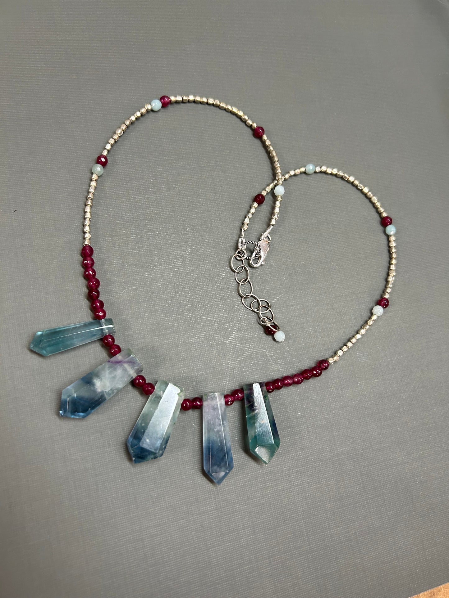 Fluorite and Ruby necklace