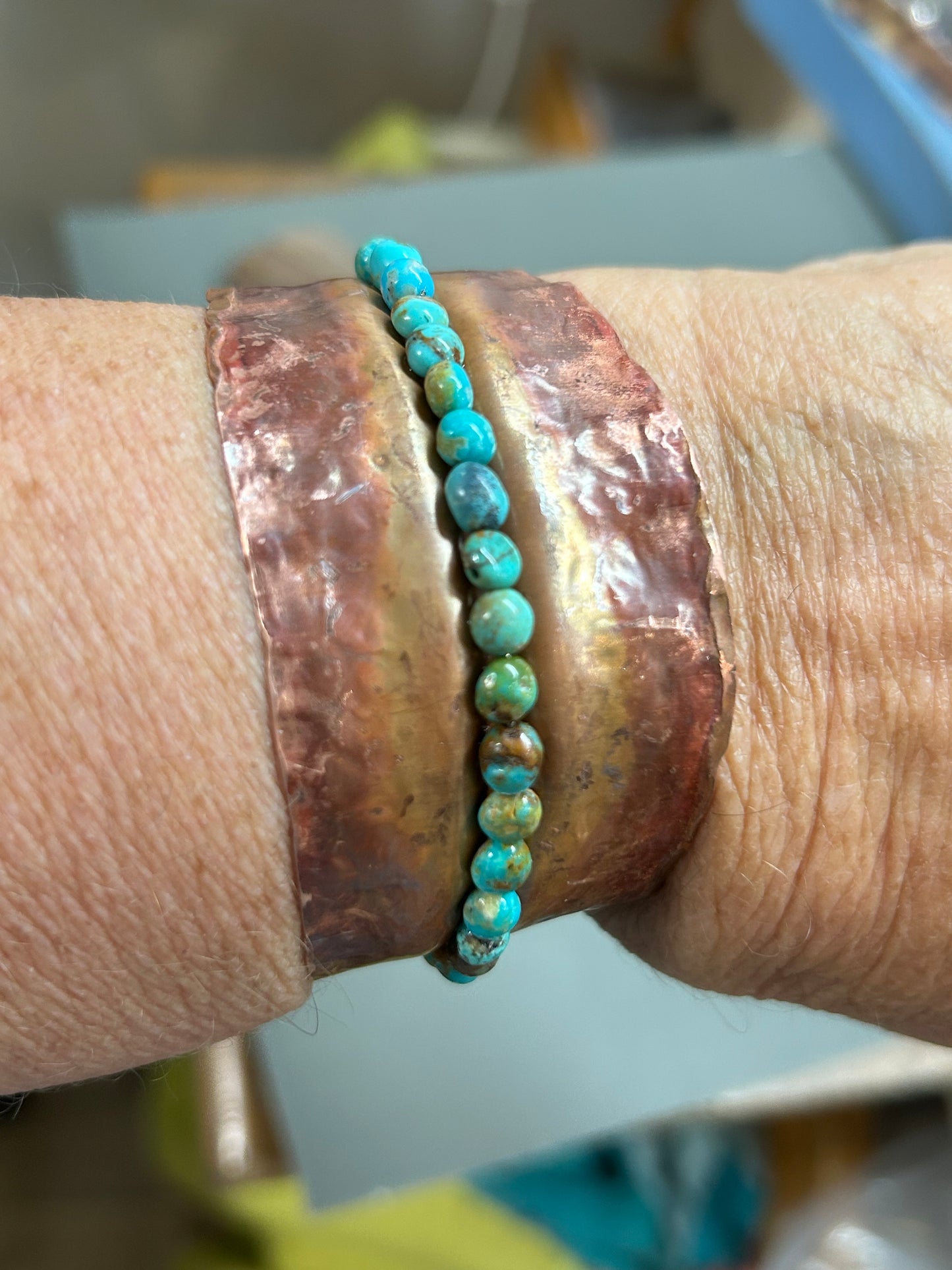 Copper and Turquoise cuff