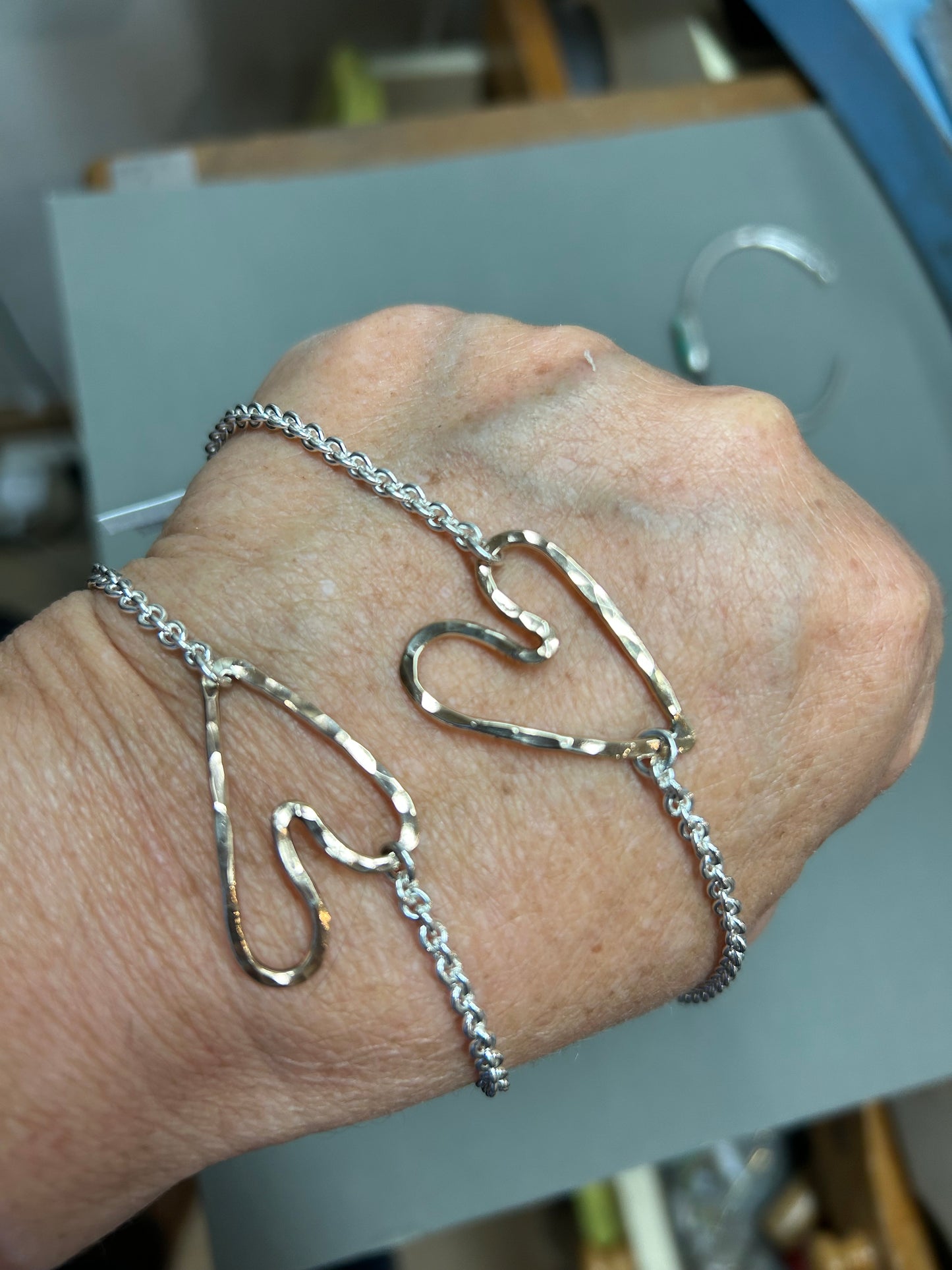 Heart bracelet bi metal
