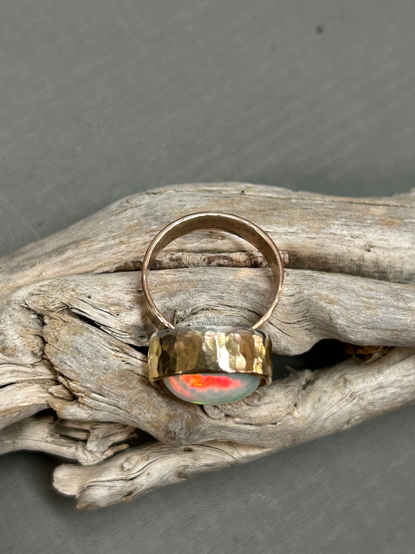 Rainbow Opal Gold ring