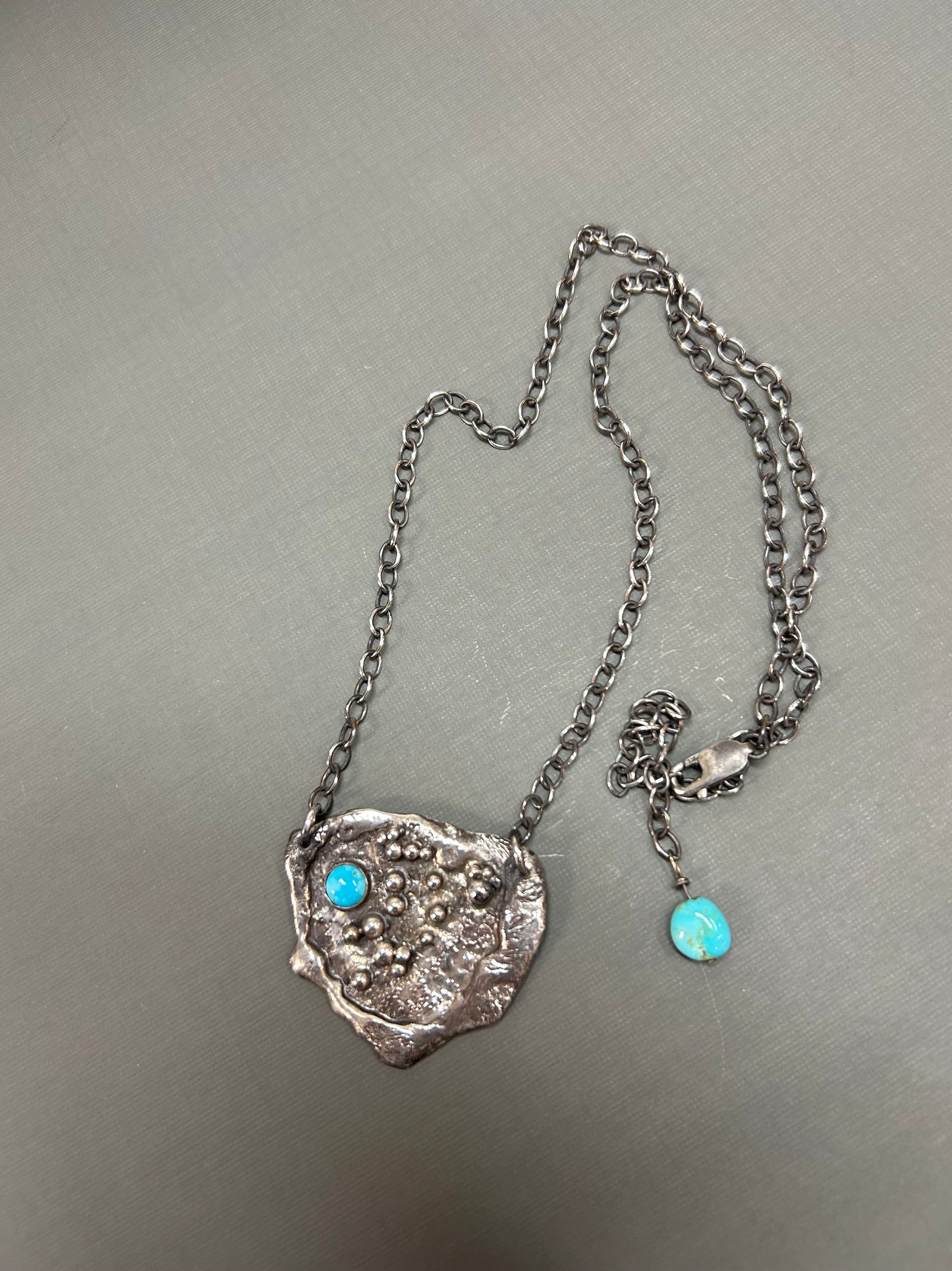 Recycled silver Turquoise necklace