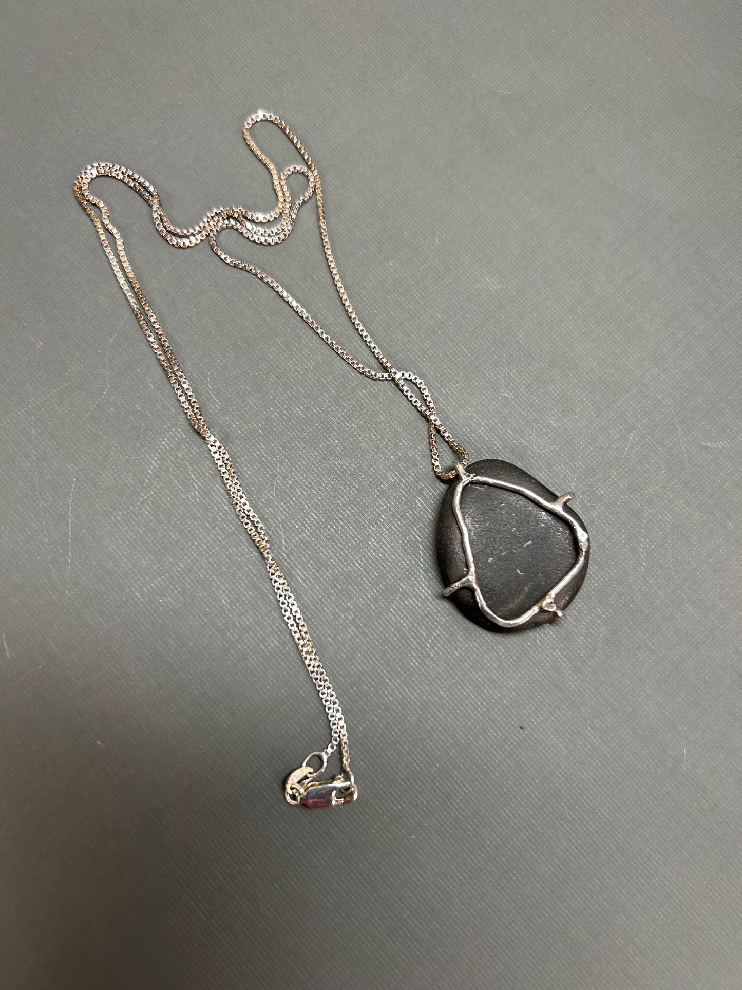Black beach stone necklace.