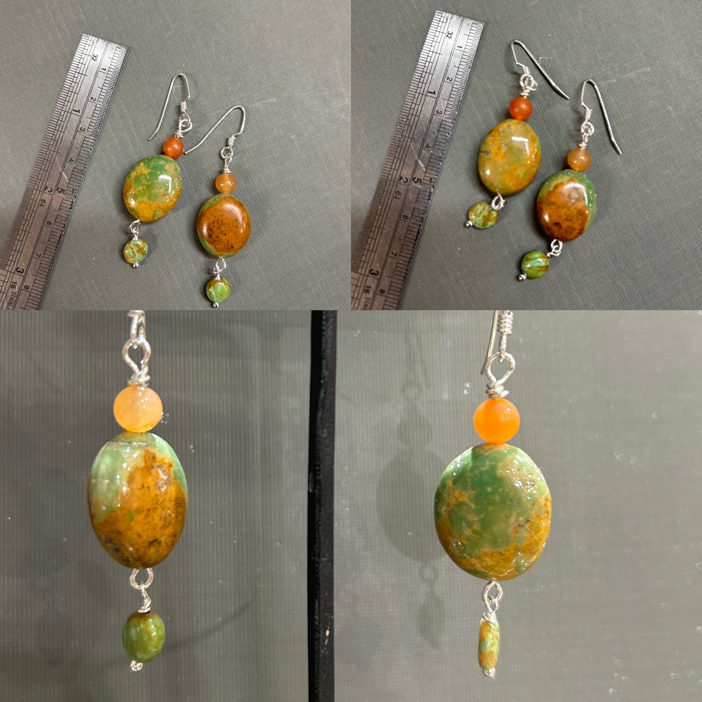 Kingman turquoise earrings- Funky earrings
