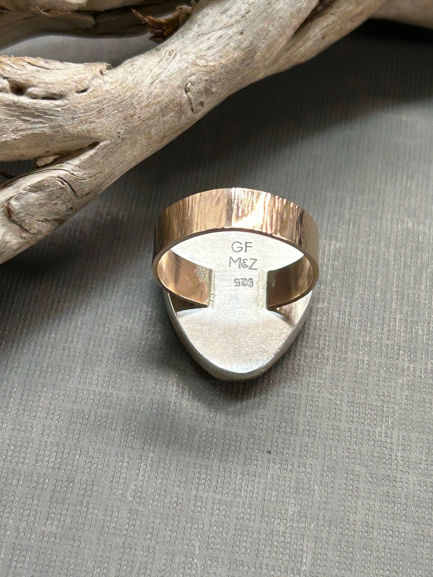 Turquoise Heart ring- Gold