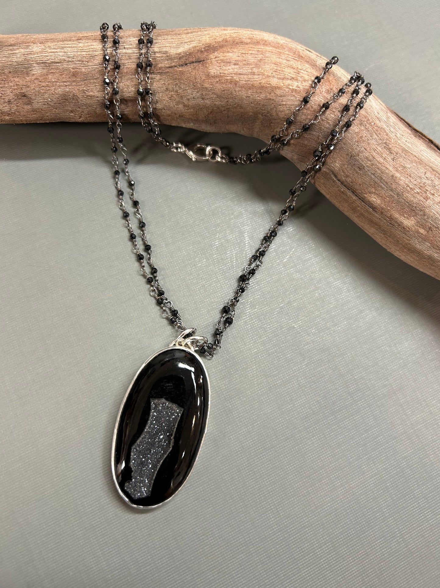Black Onyx and Spinel necklace