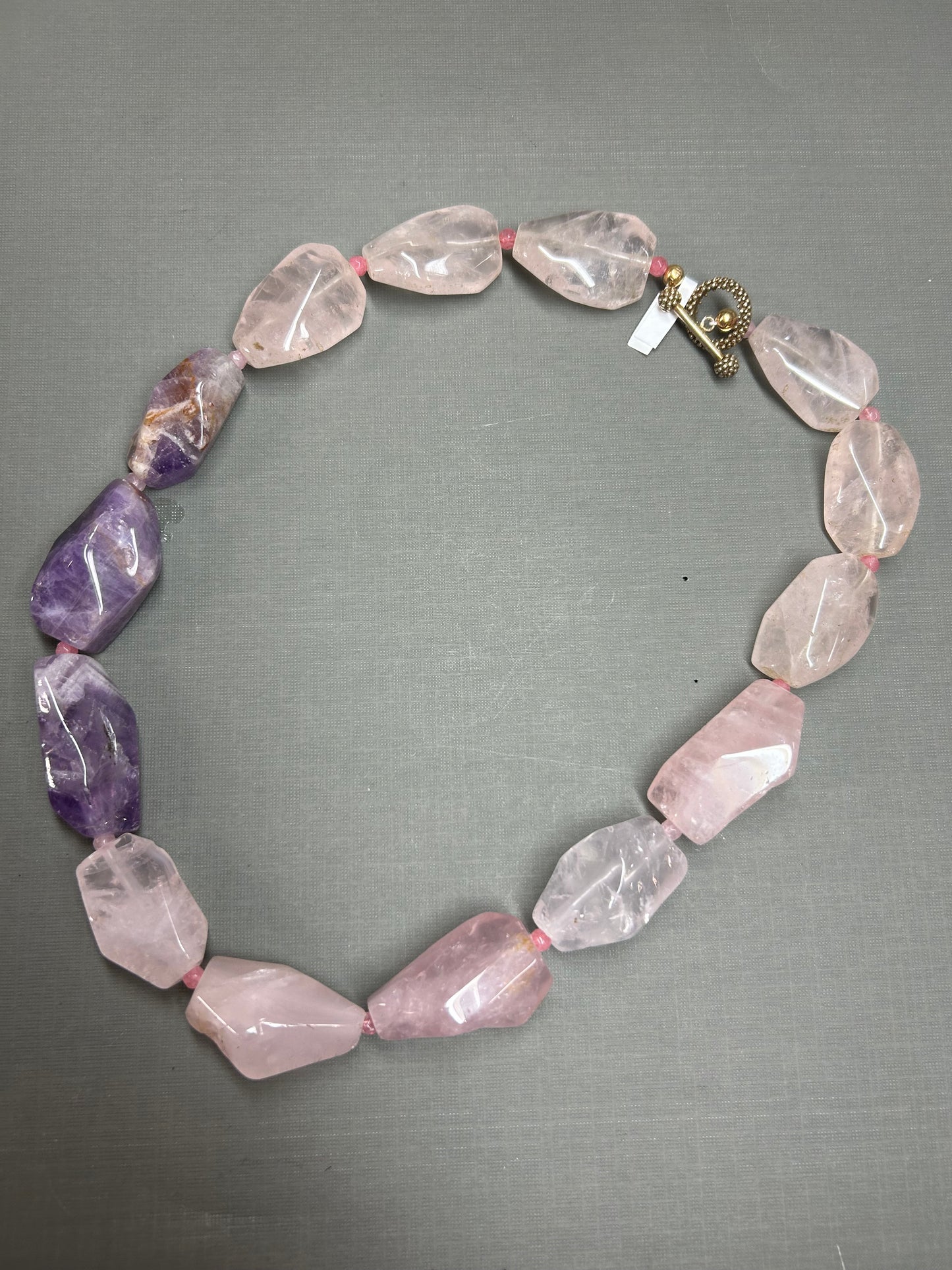 Amethyst and Rose Quartz Statement Necklace