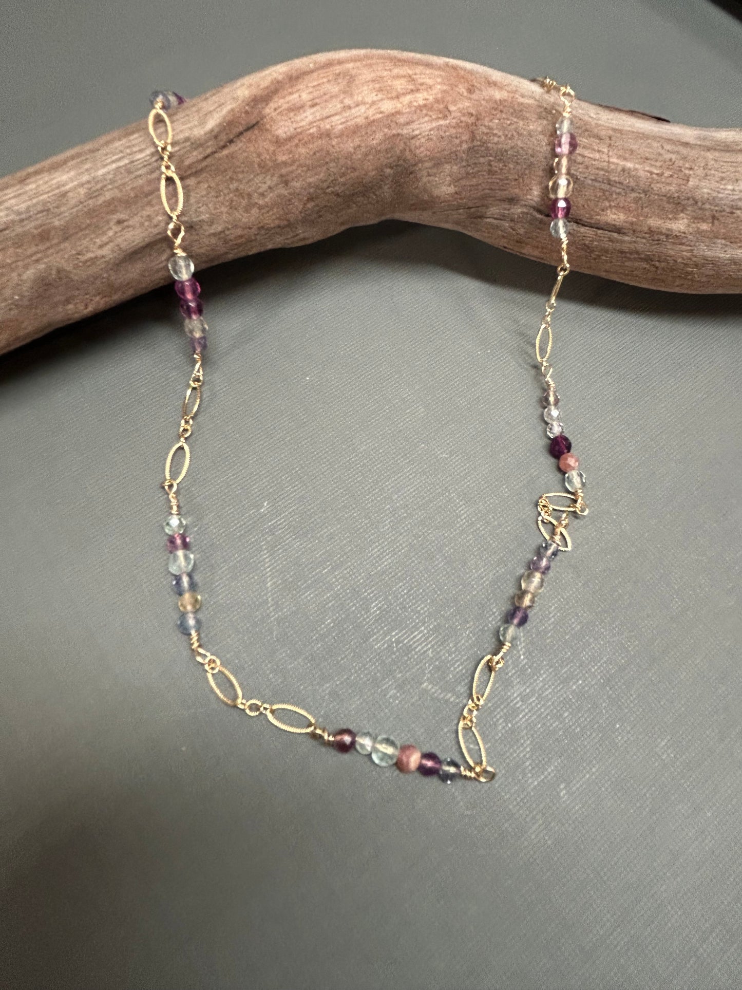 Fluorite gold necklace