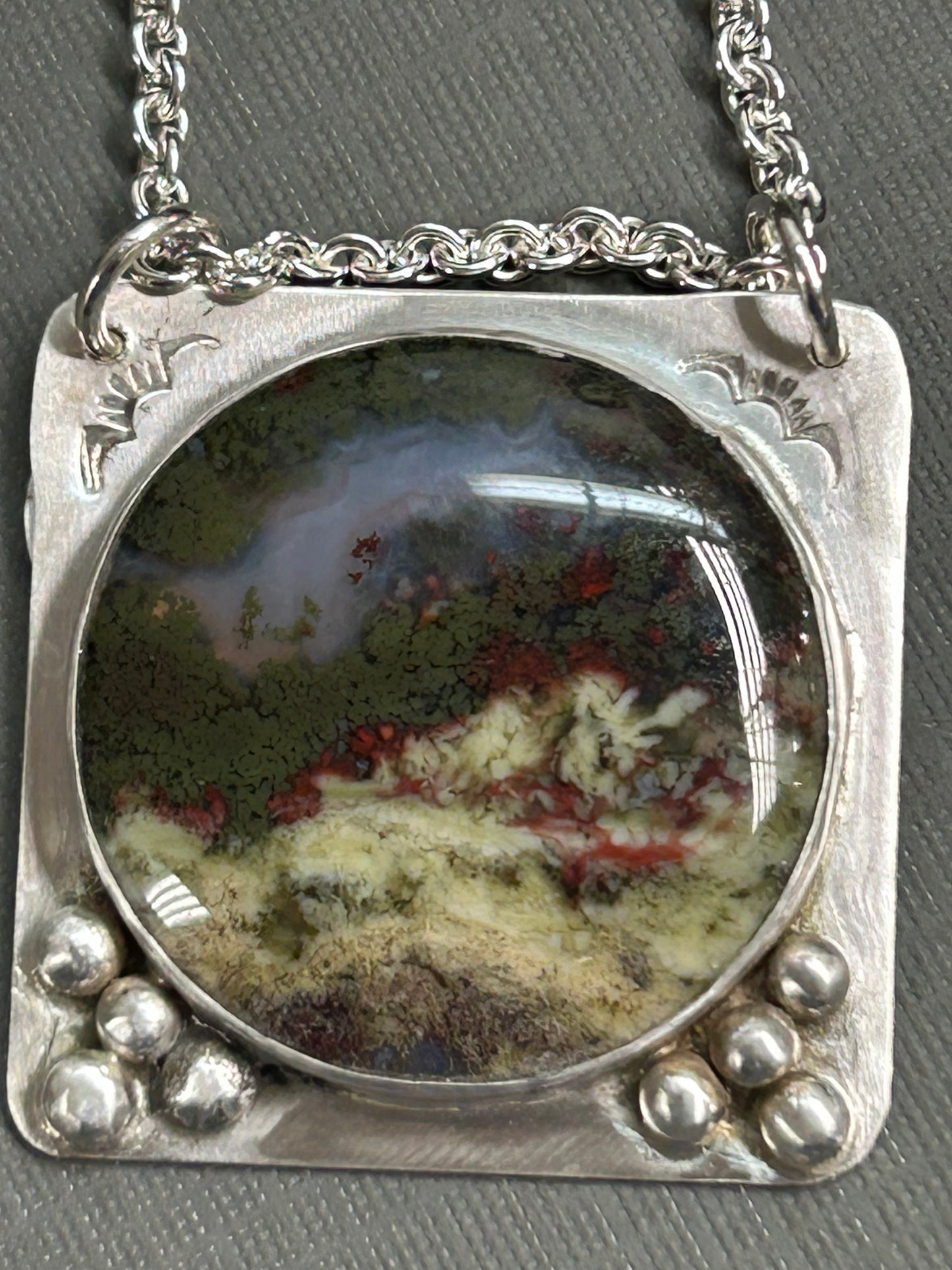 Moss Agate Picture Agate necklace