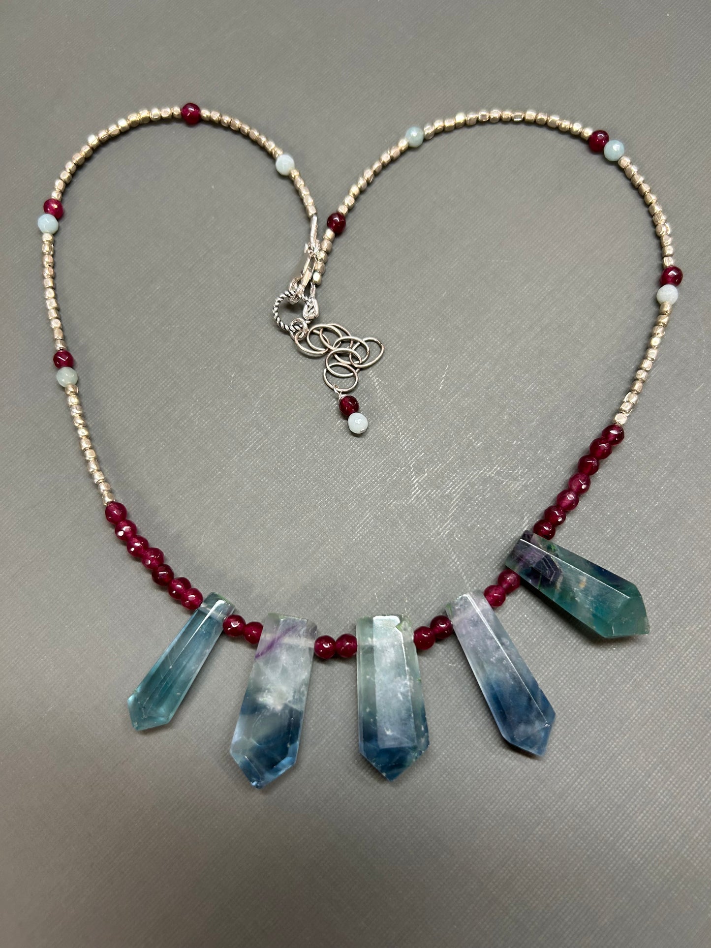 Fluorite and Ruby necklace
