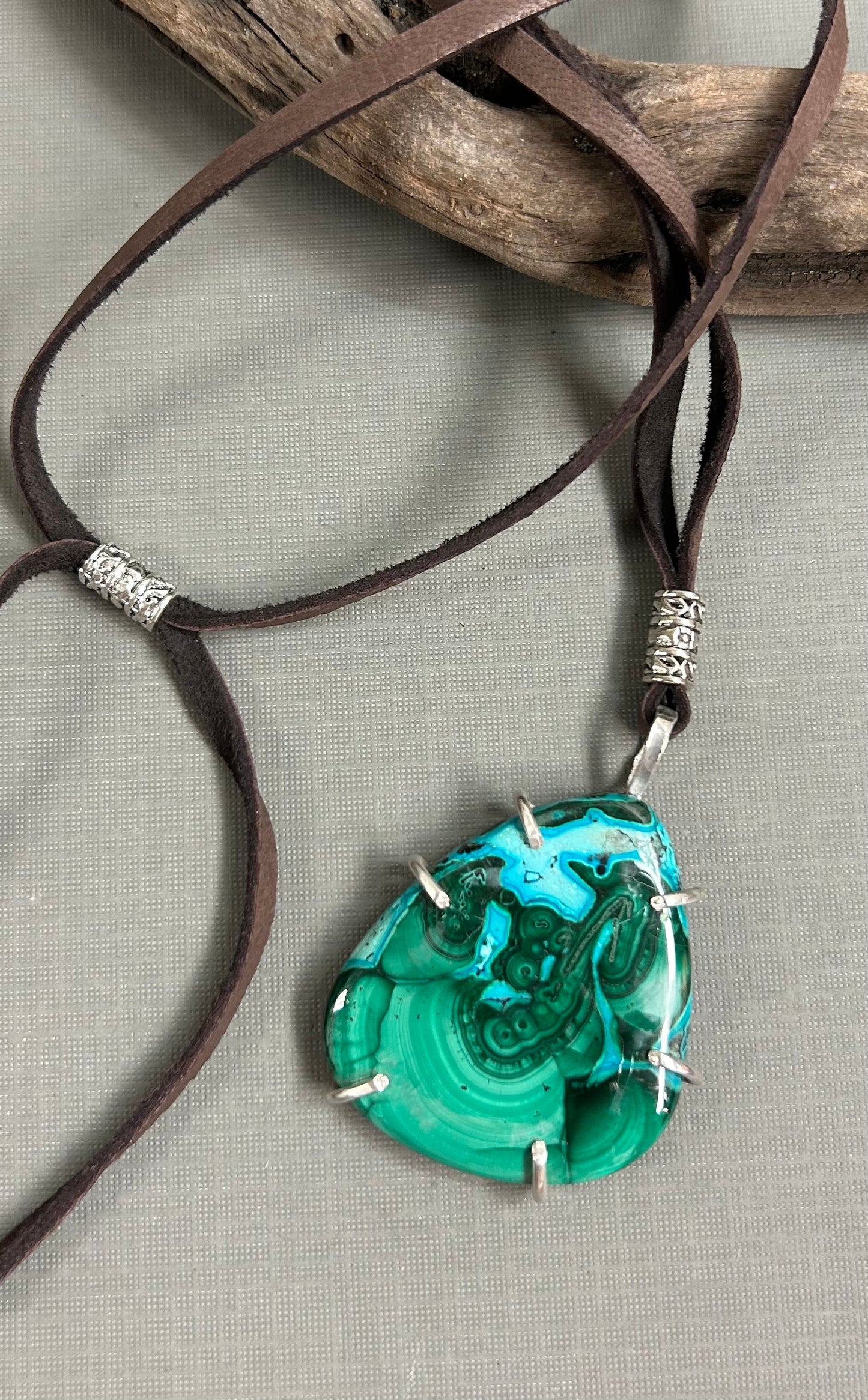 Chrysocolla necklace green and blue