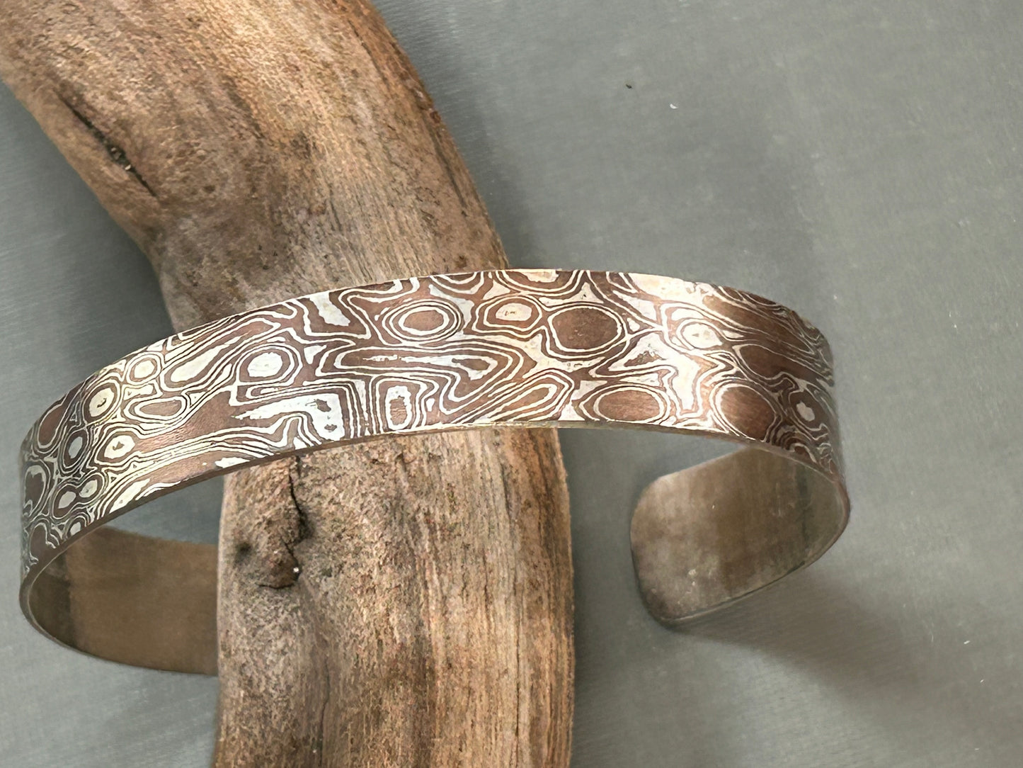 Mokume cuff-silver and copper