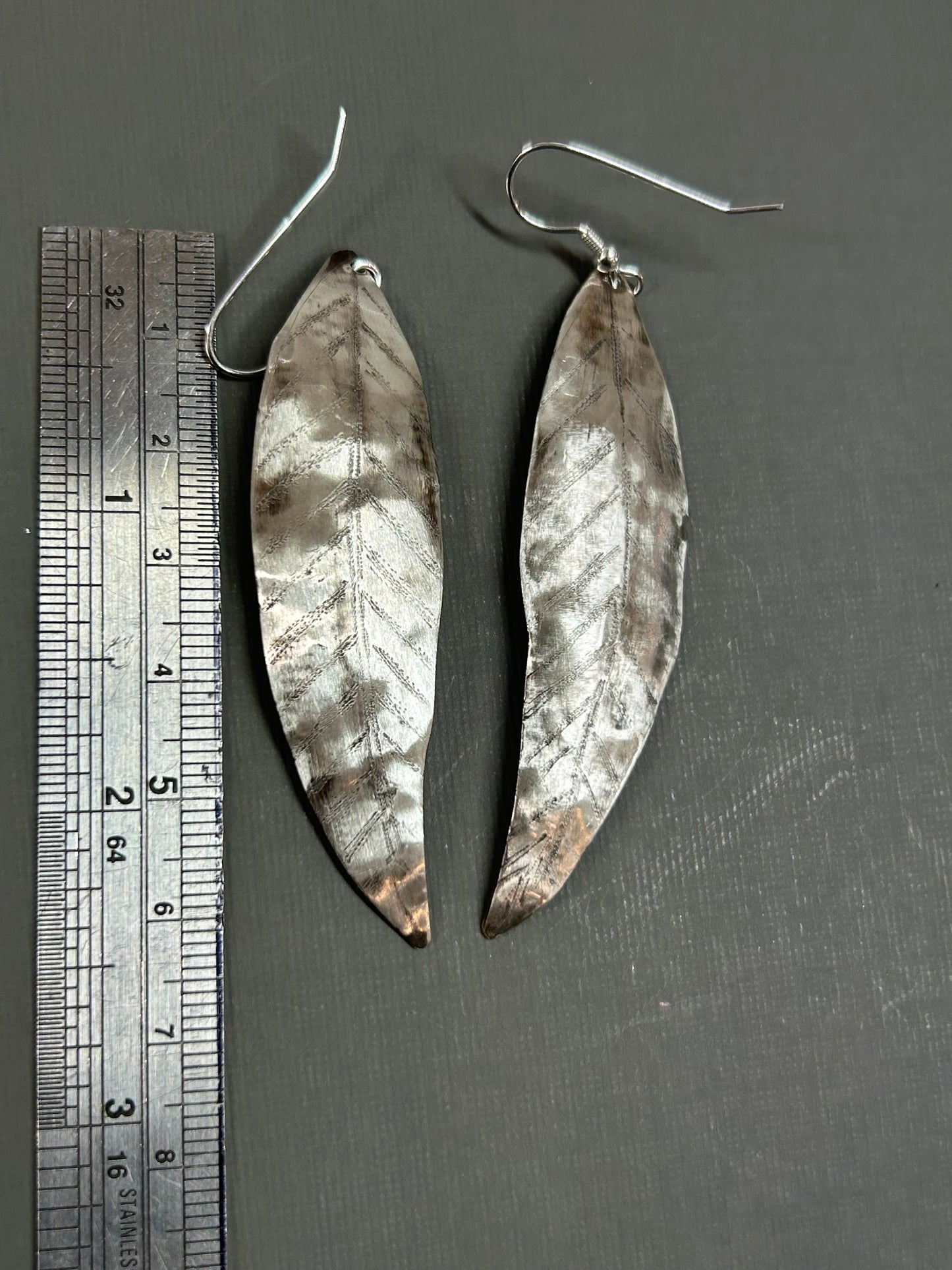 Eucalyptus leaf earrings