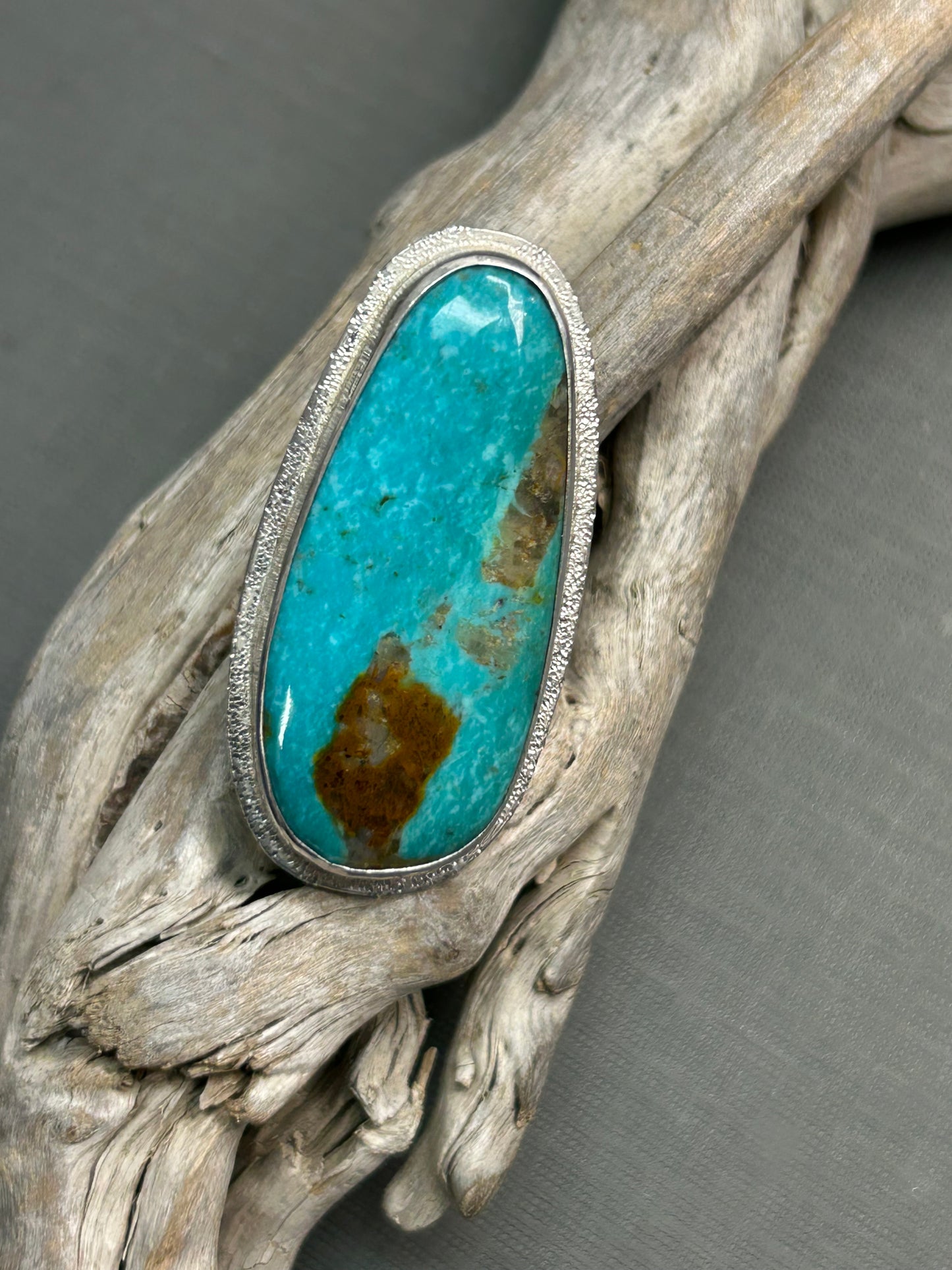 Blue Turquoise ring. Sea and earth