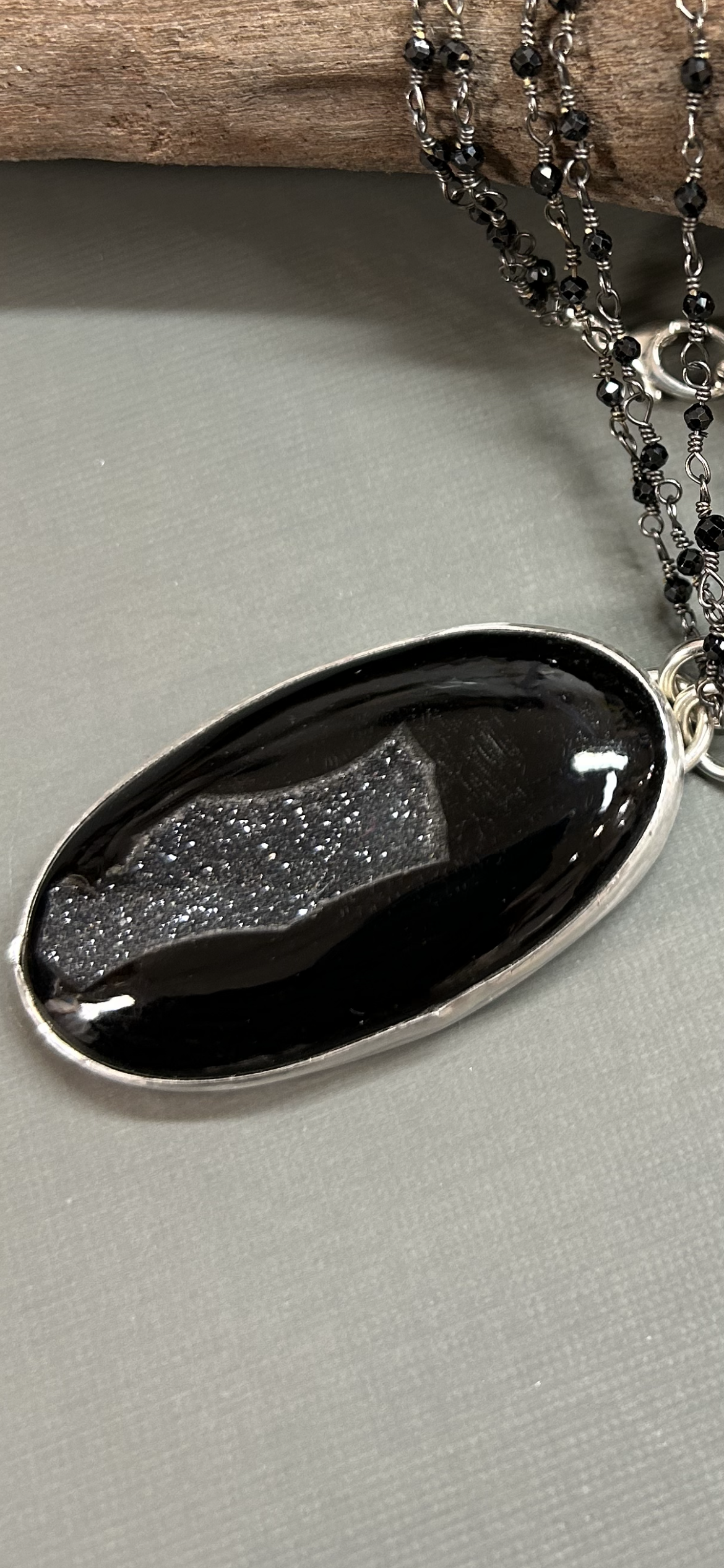 Black Onyx and Spinel necklace