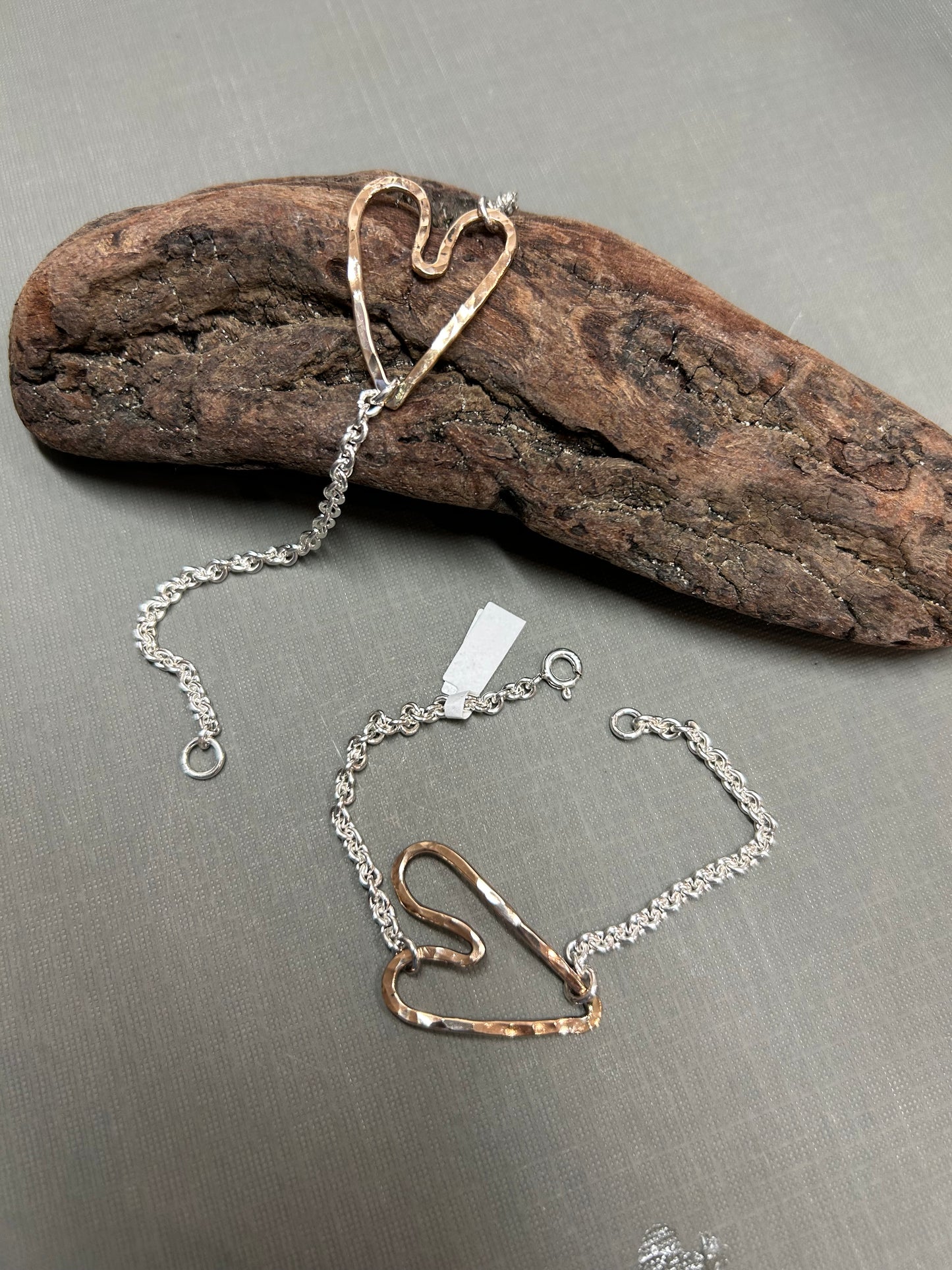 Heart bracelet bi metal