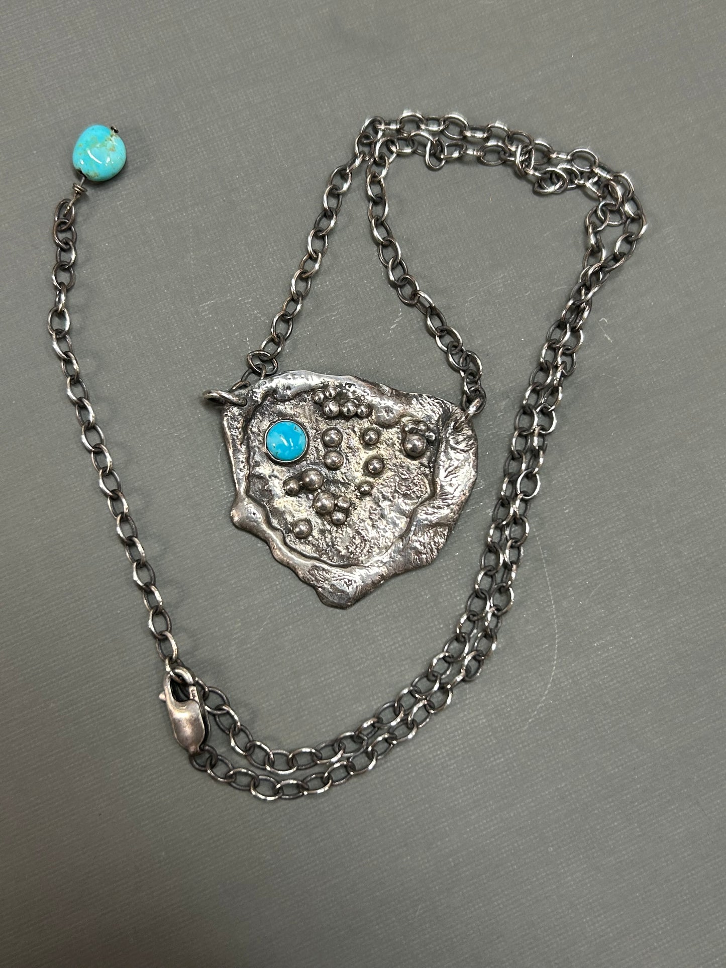 Recycled silver Turquoise necklace