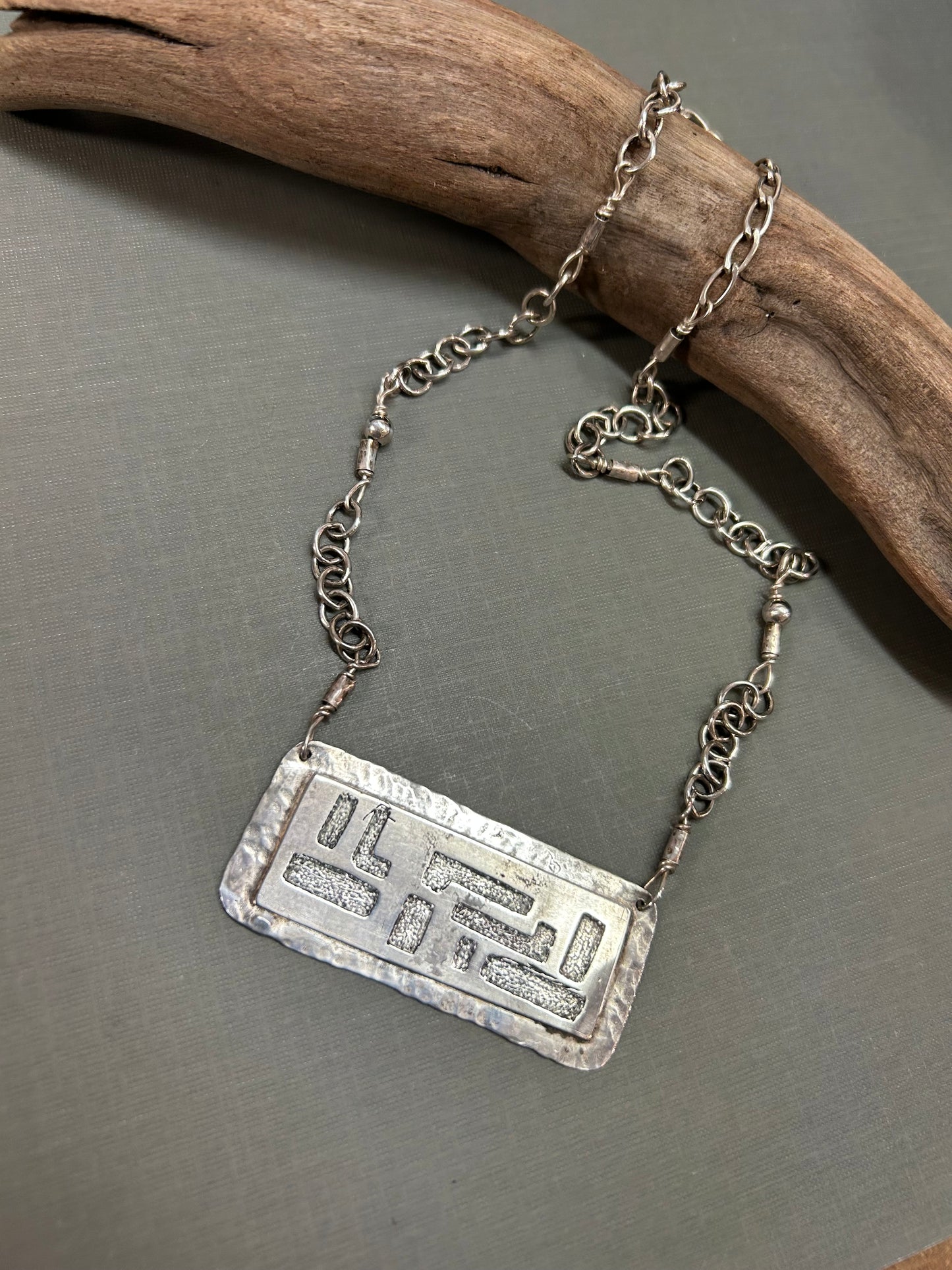 Rustic silver necklace