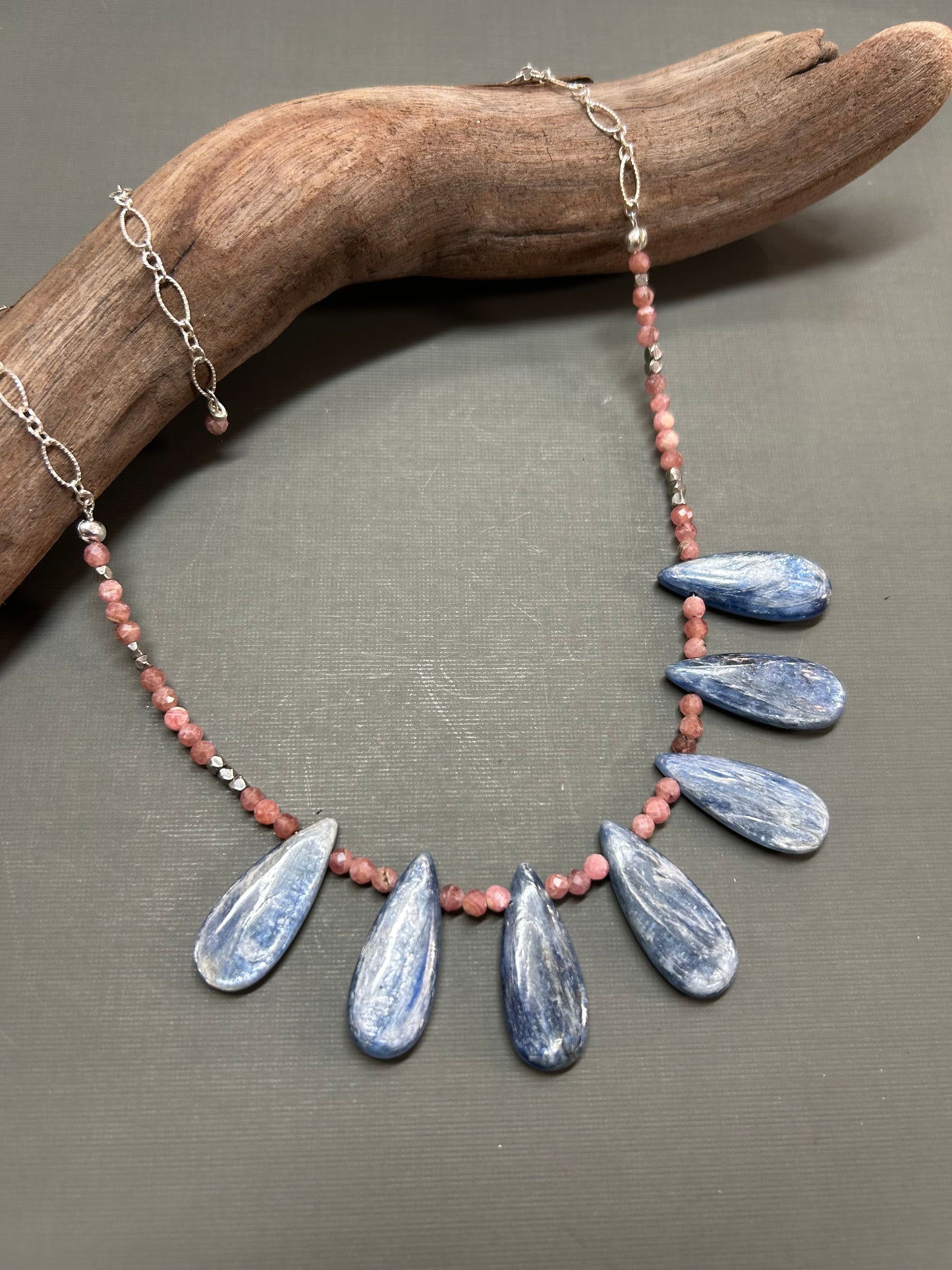 Blue and pink necklace