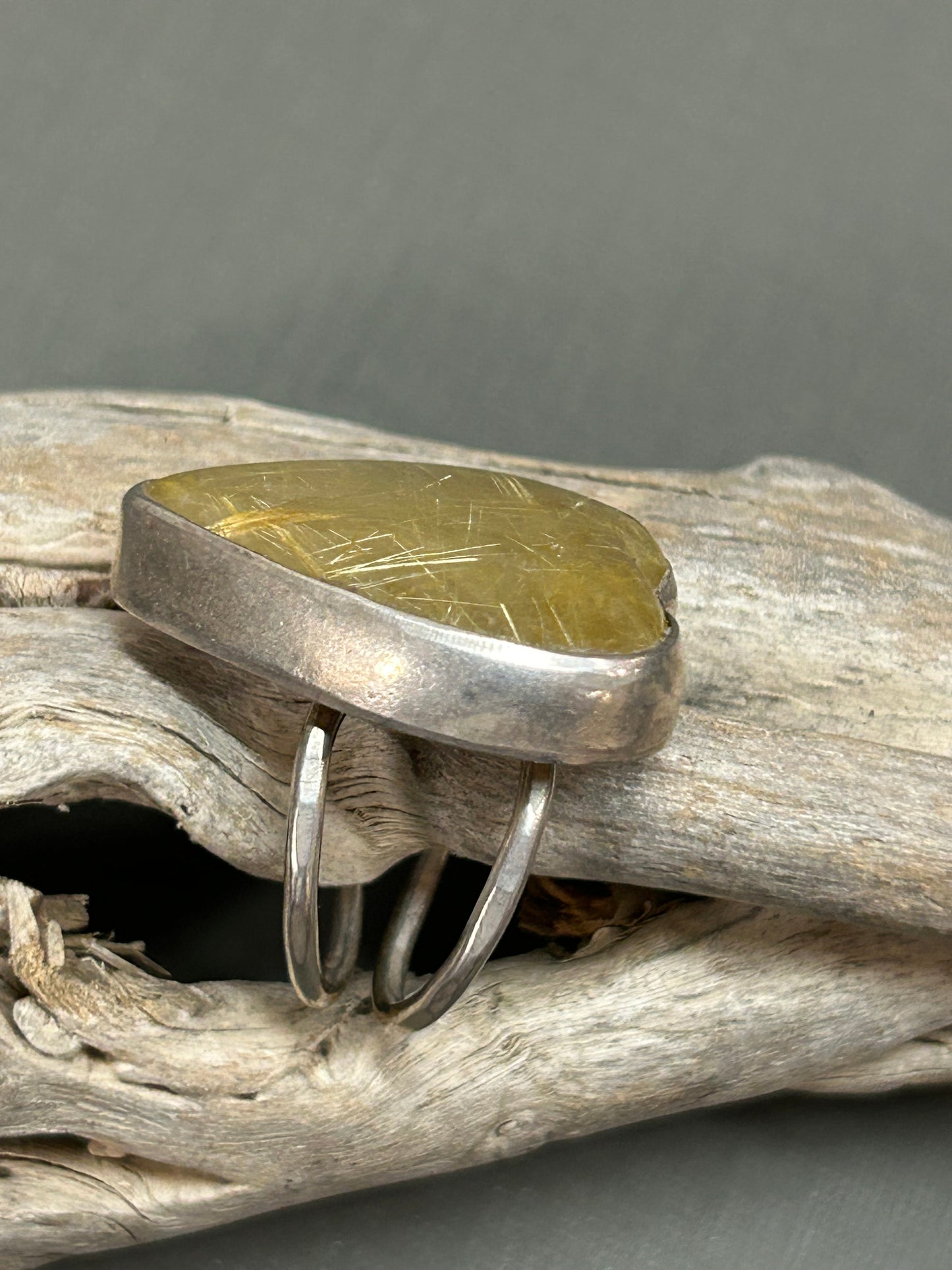 Heart ring-Rutiladed Quartz