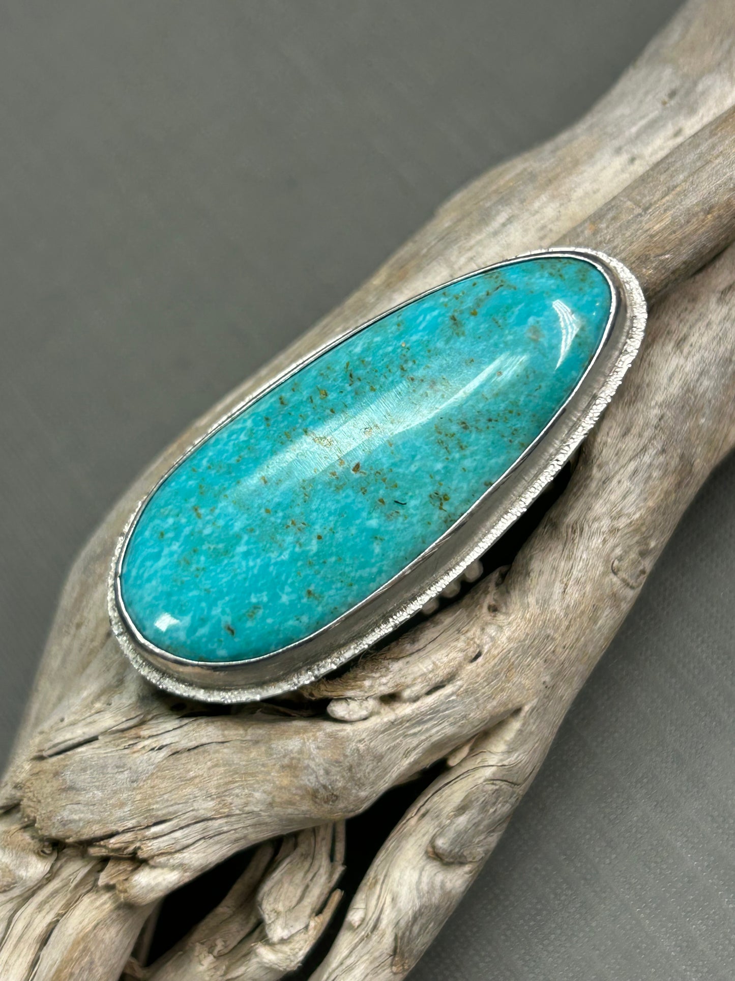 Blue Turquoise silver ring