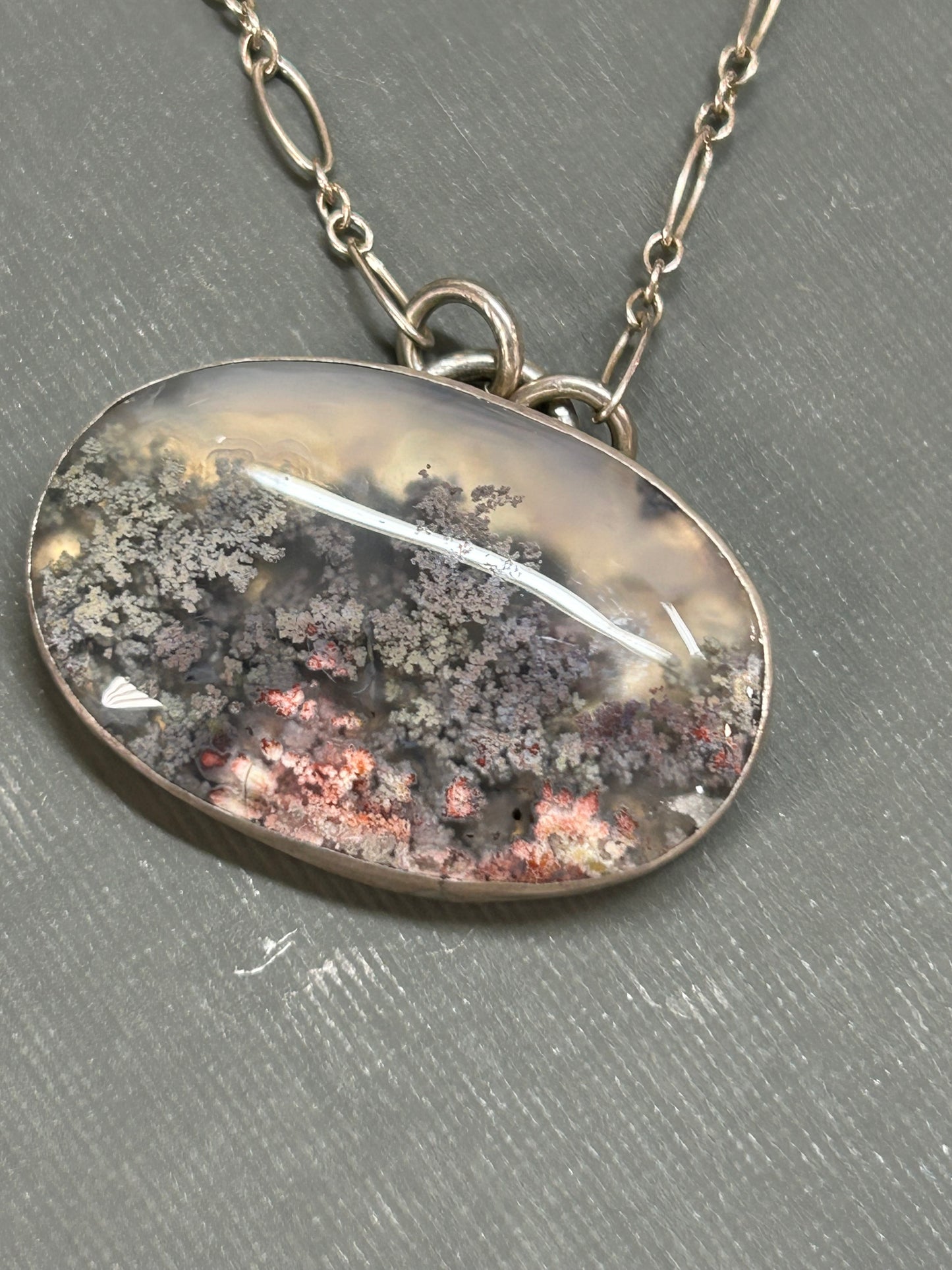 Moss Agate-Underwater scene necklace