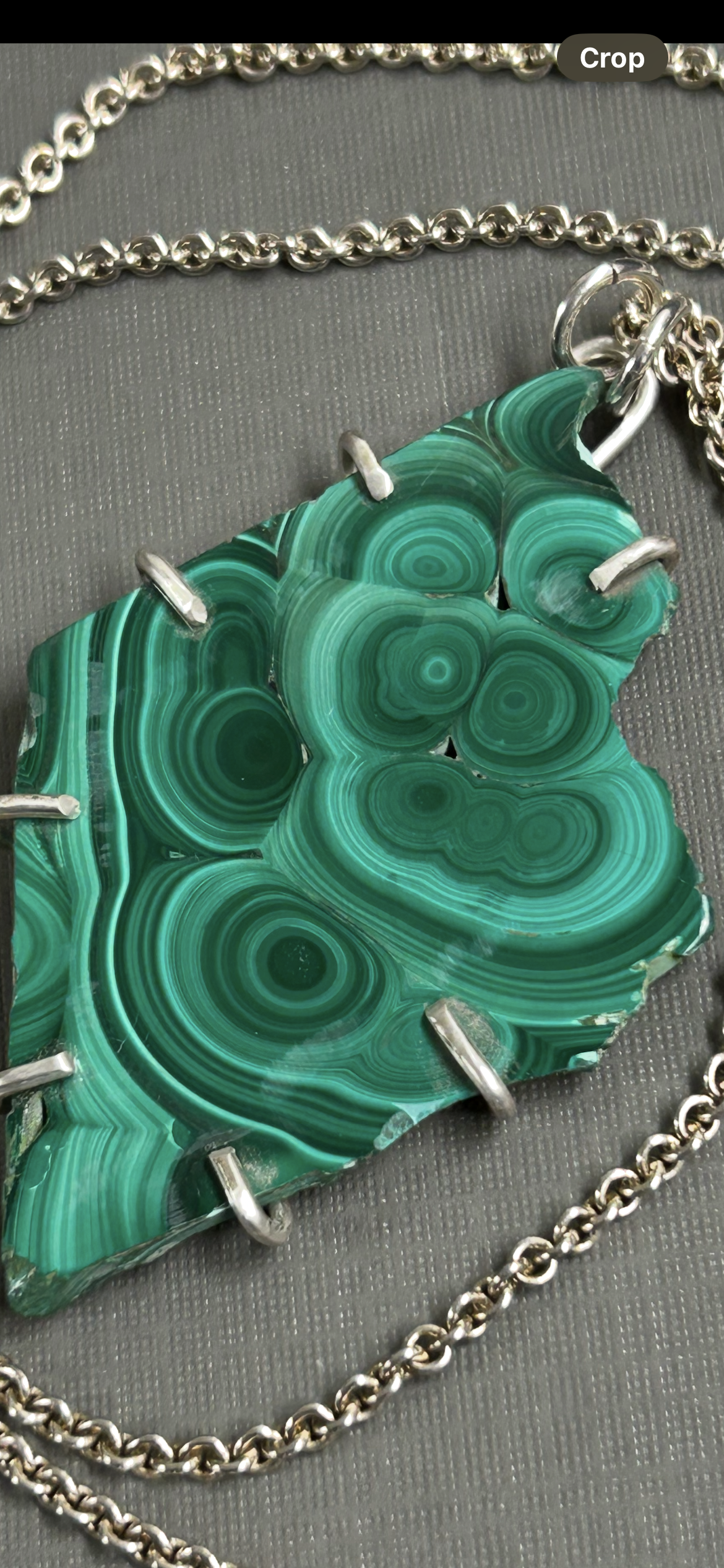 Green Malachite long necklace