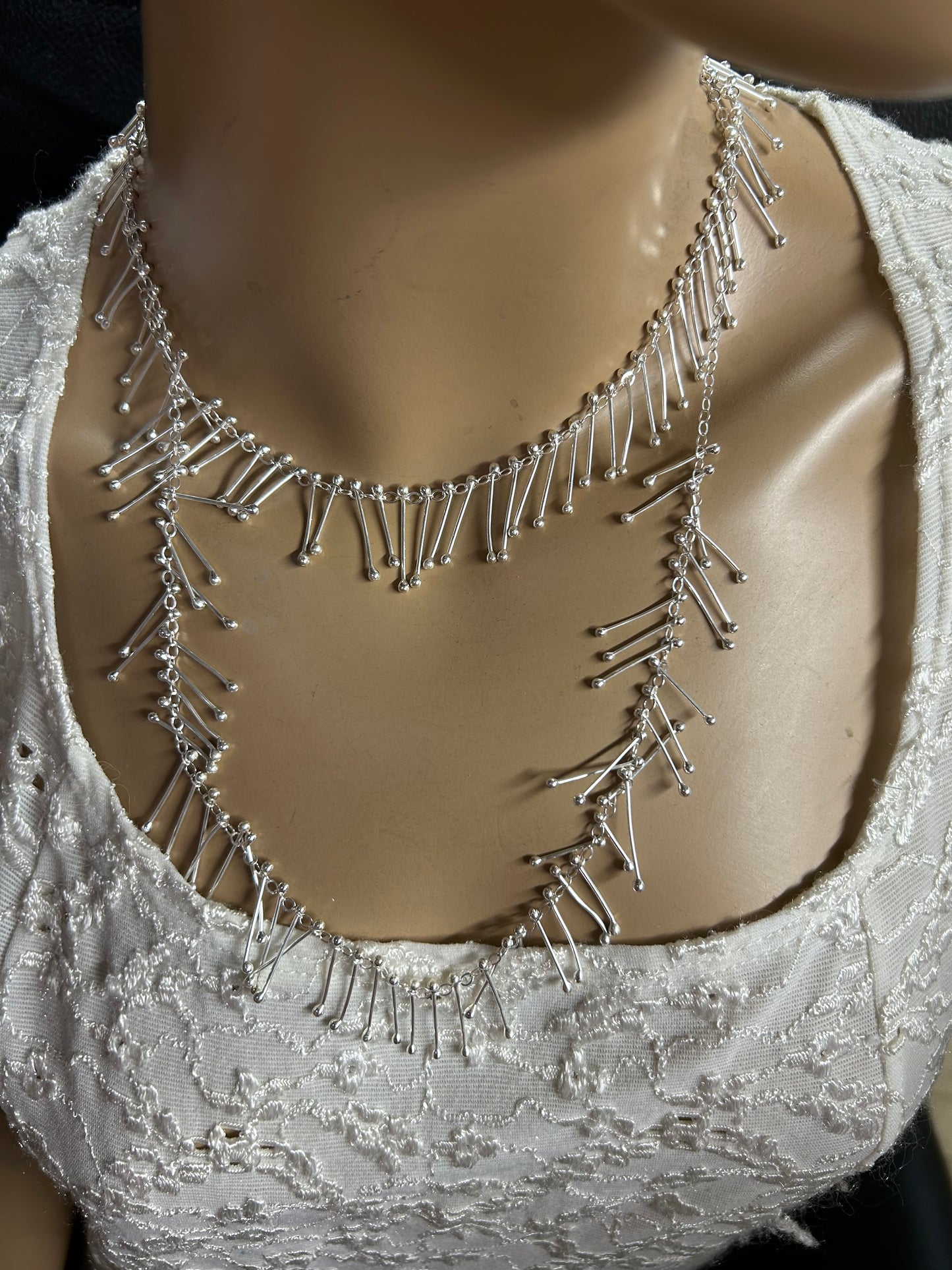 Silver “sticks”-Taiga necklace