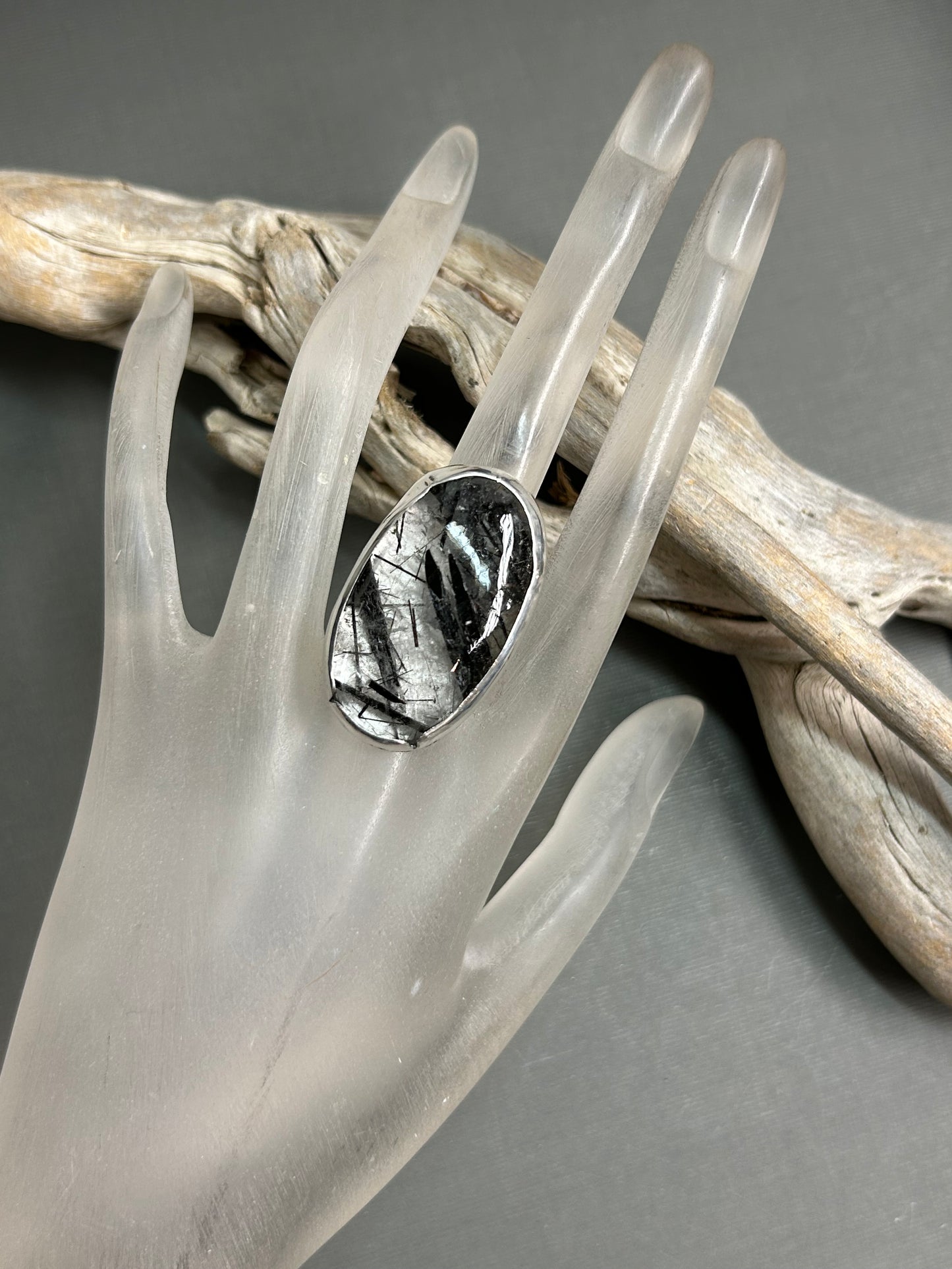 Black and white ring