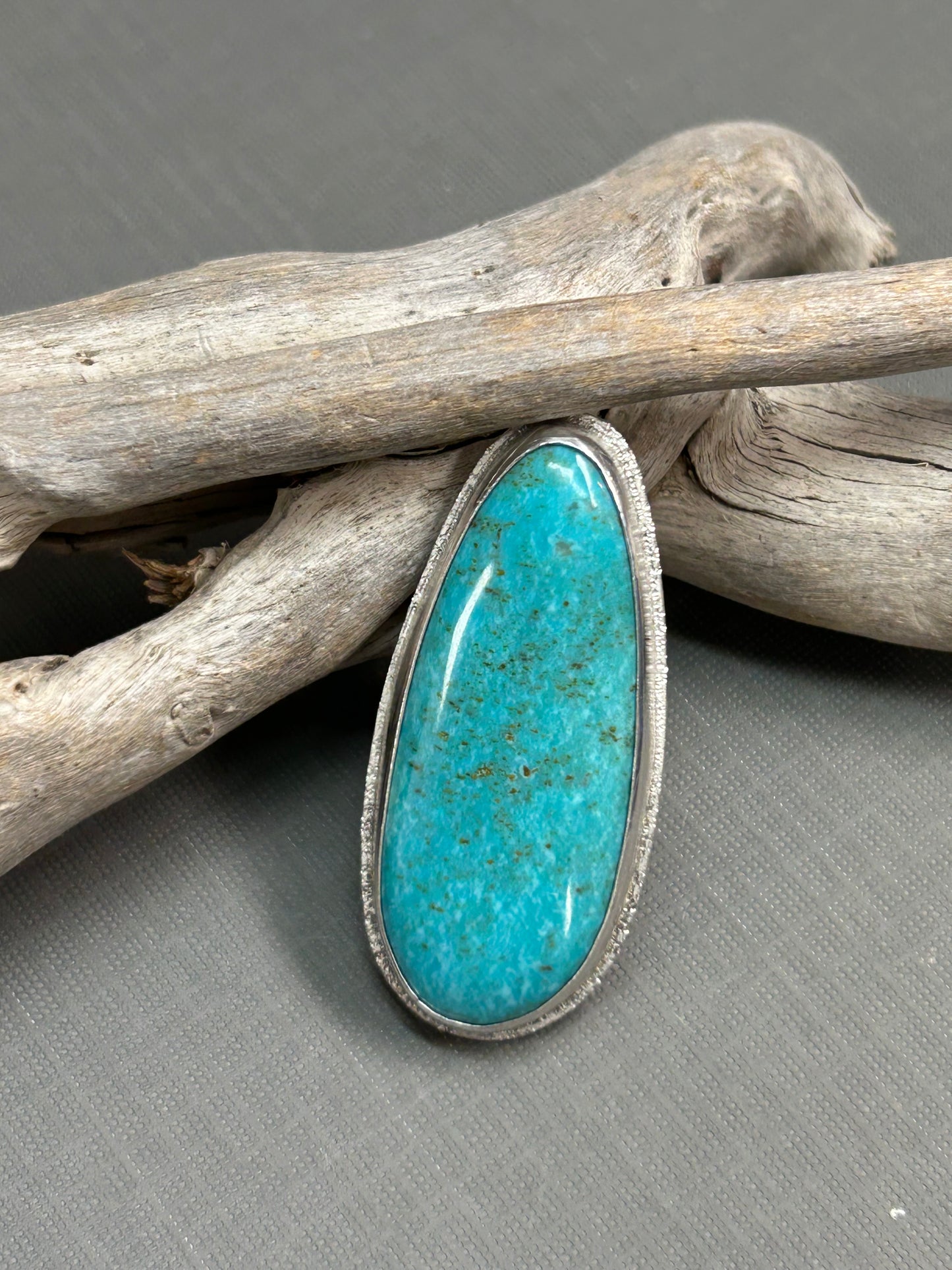 Blue Turquoise silver ring